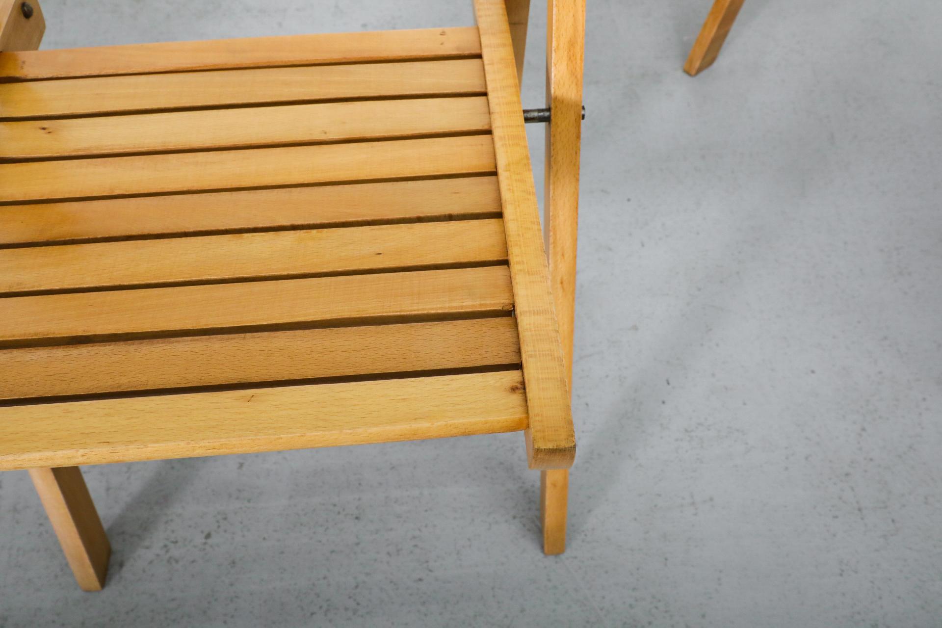 Mid-Century Modern 1950's Sven Markelius Style Folding Birch Steamer or Church Chairs