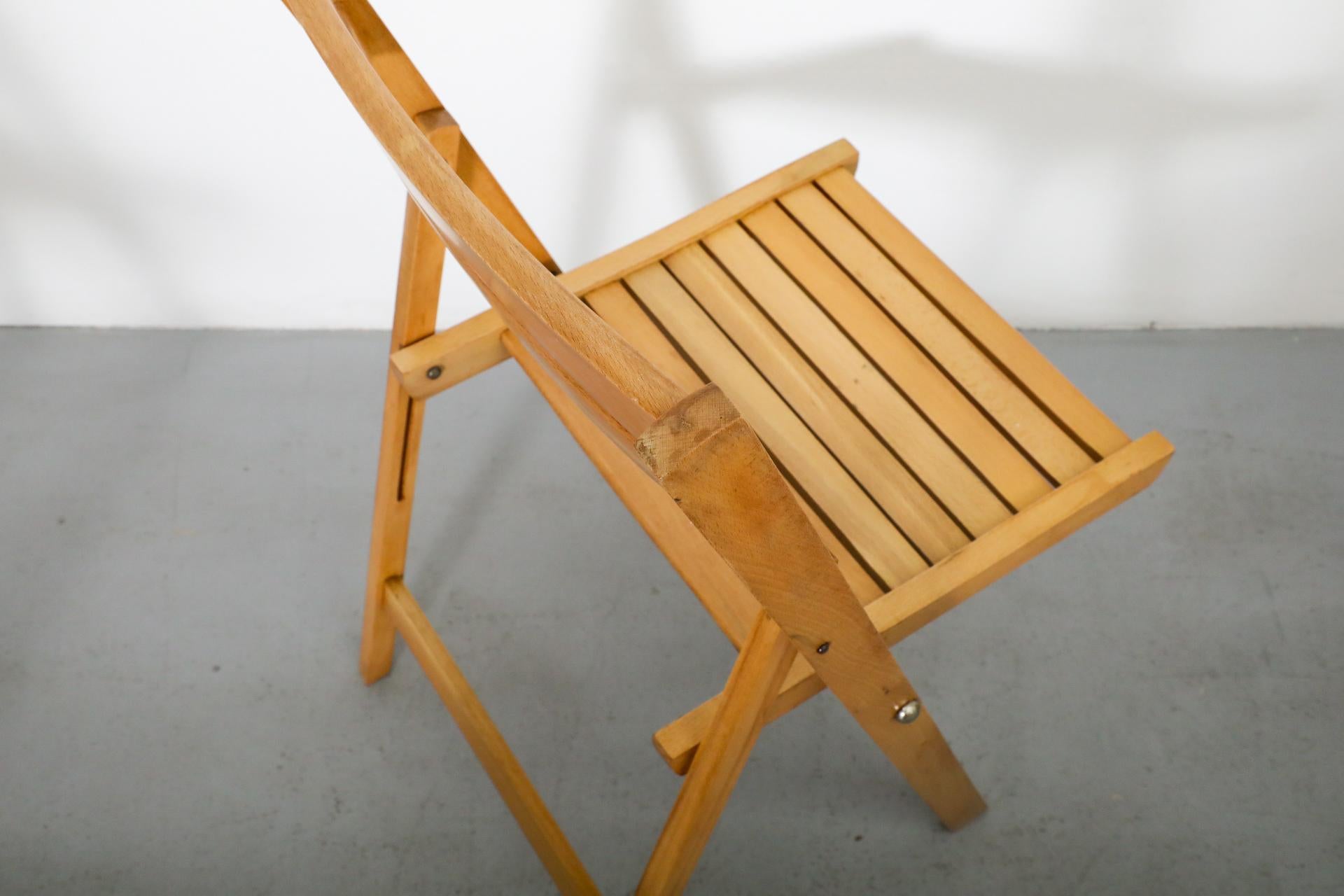 Dutch 1950's Sven Markelius Style Folding Birch Steamer or Church Chairs