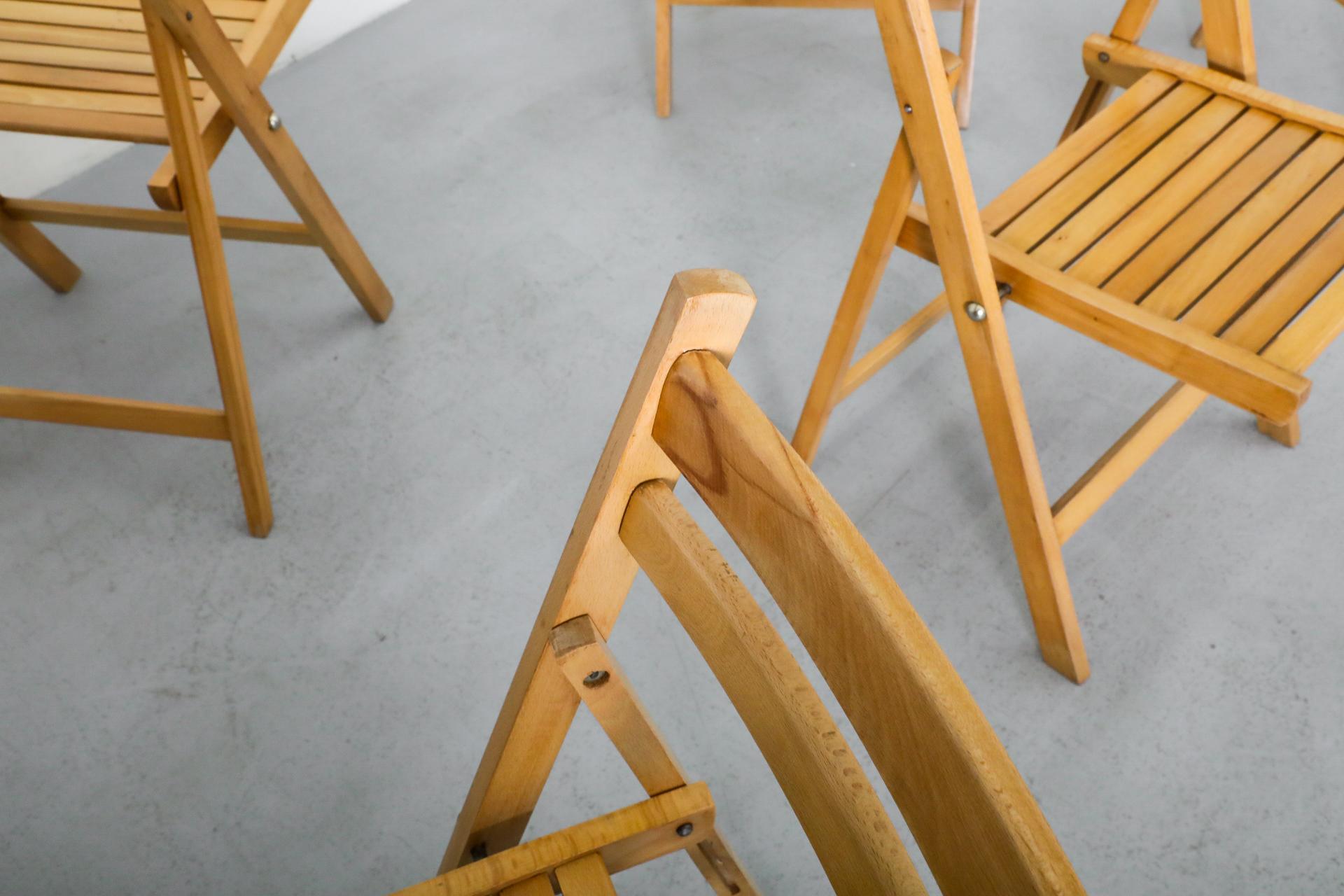 20th Century 1950's Sven Markelius Style Folding Birch Steamer or Church Chairs