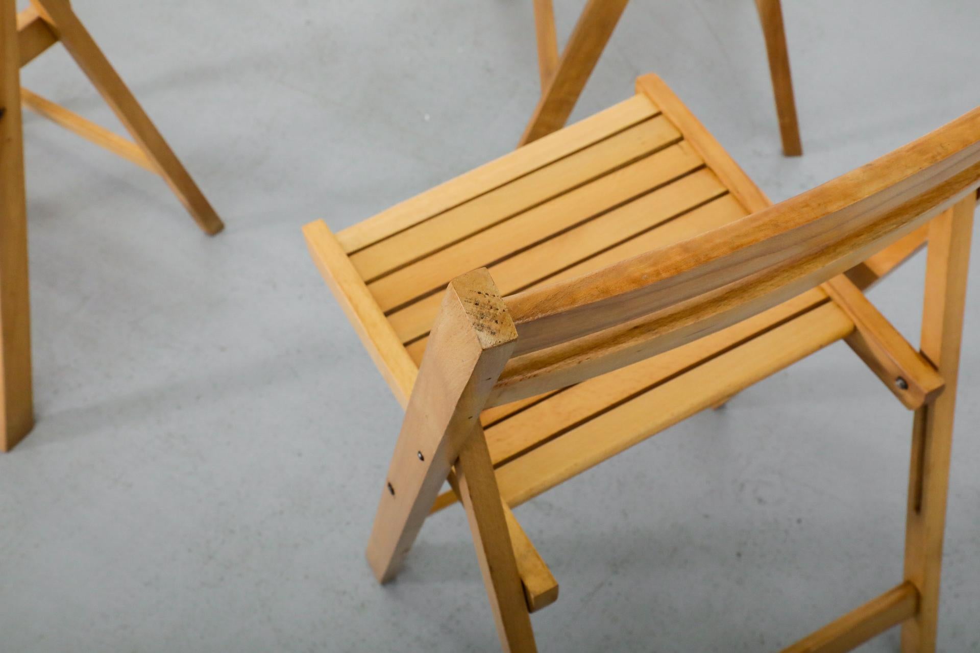 1950's Sven Markelius Style Folding Birch Steamer or Church Chairs 2