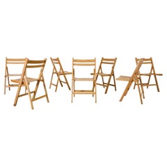 1950's Sven Markelius Style Folding Birch Steamer or Church Chairs