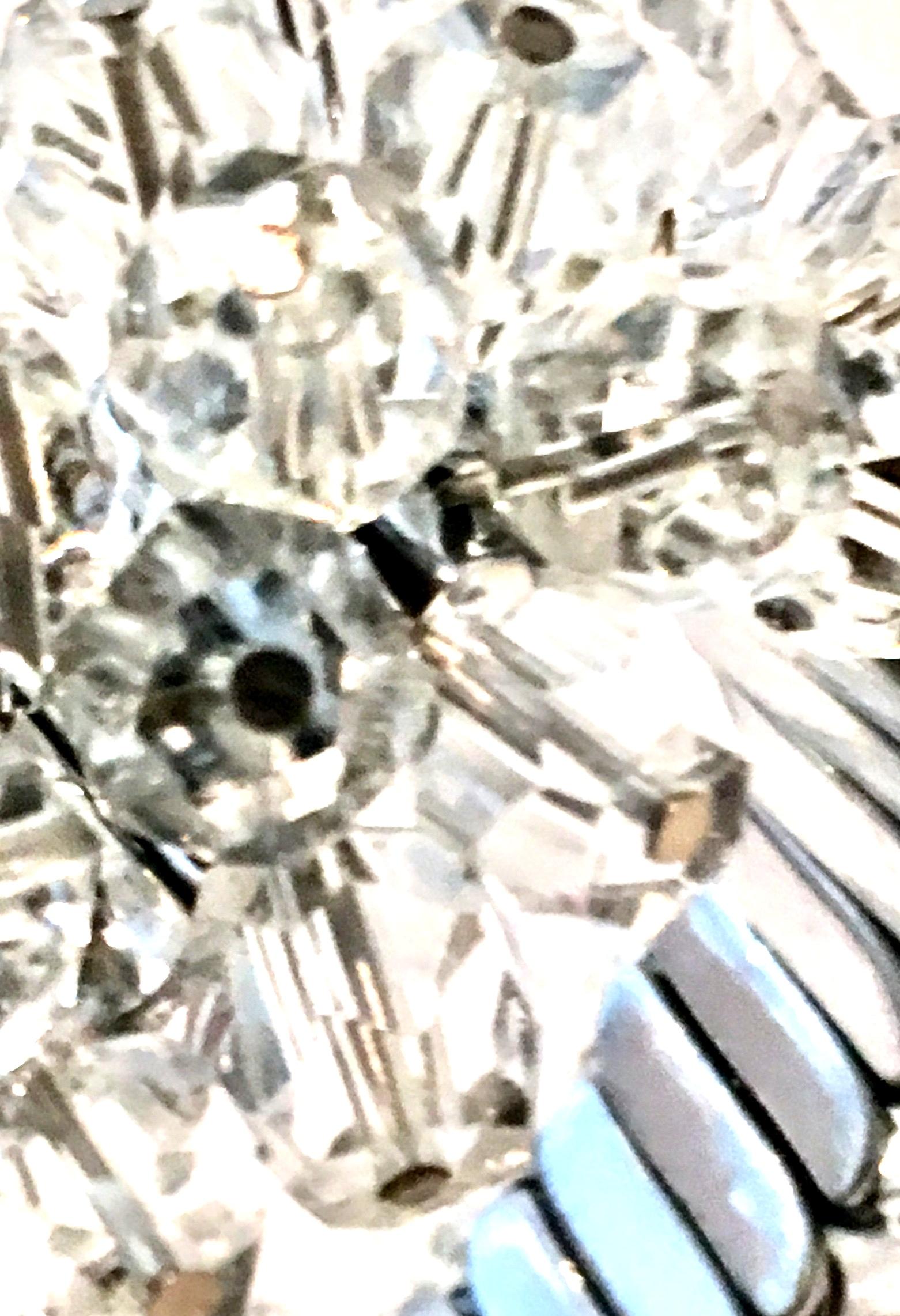 1950'S Swarovski Crystal Faceted Dangle Bead Accordian Bracelet 2