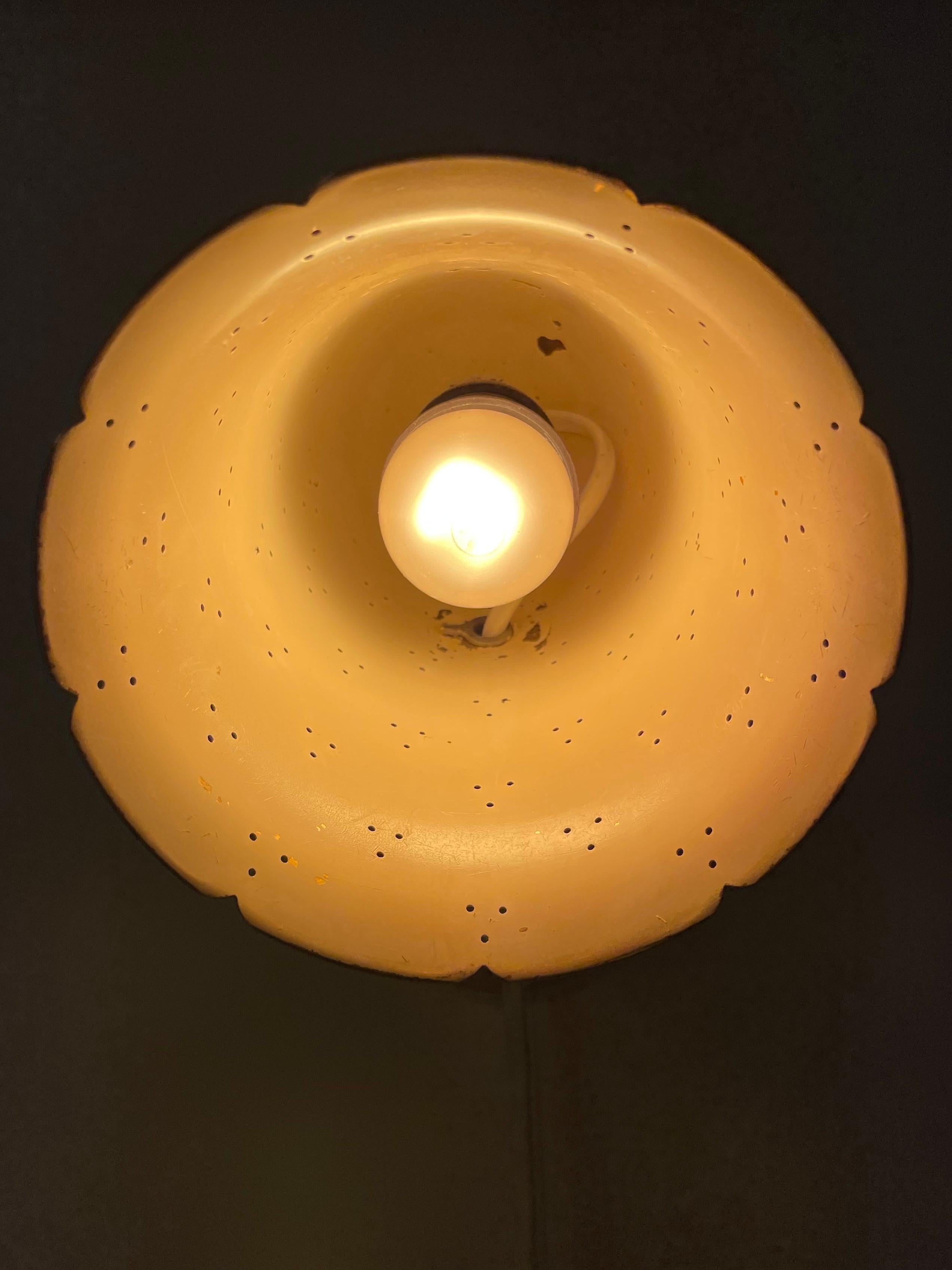 1950s Swedish Bell-Shaped Perforated Wall Lamp No. 6501 in Brass by Boréns 1