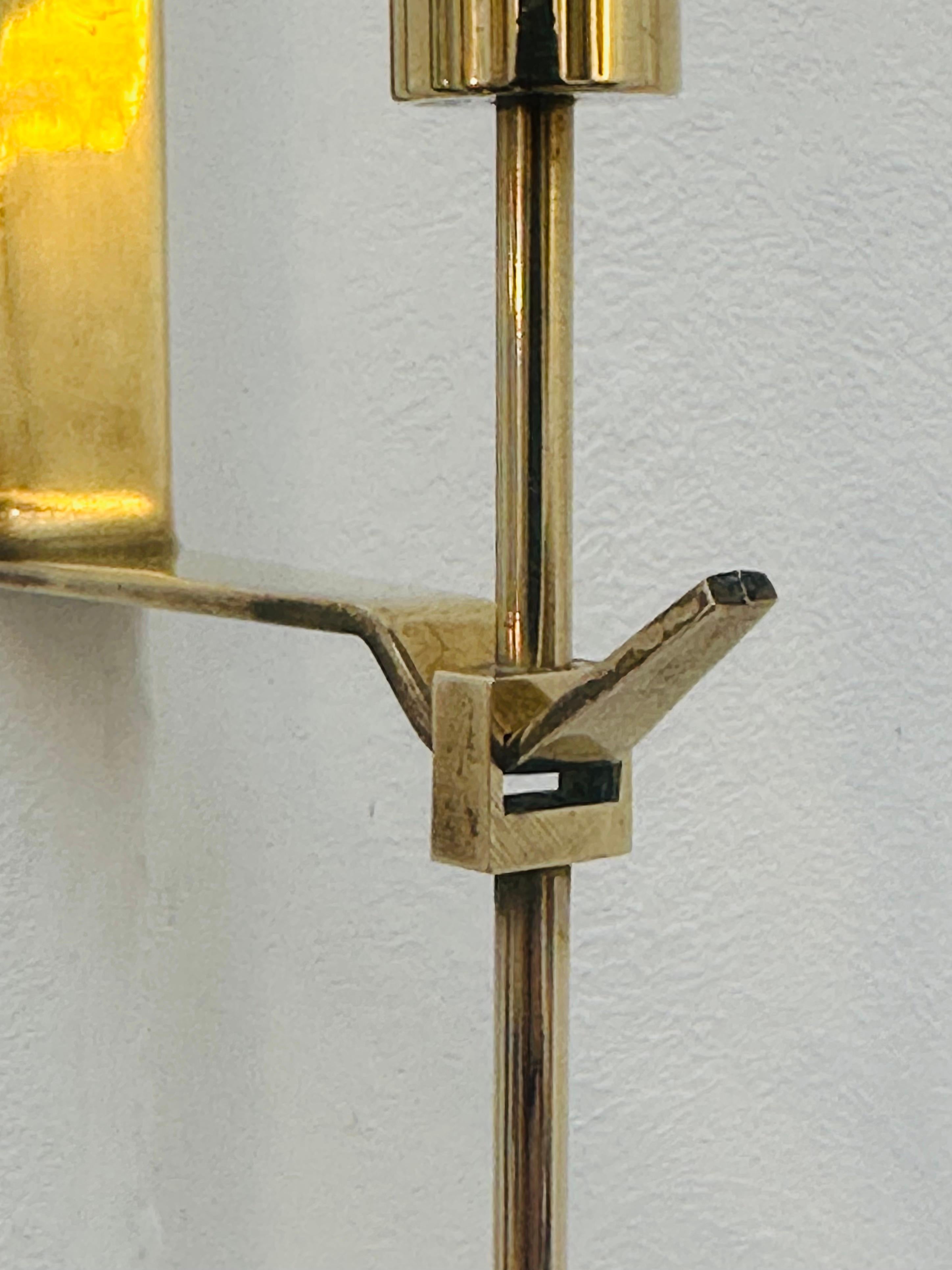 1950s Swedish Brass Wall Candle Holders by Pierre Forsell for Skultuna, No 71 For Sale 4