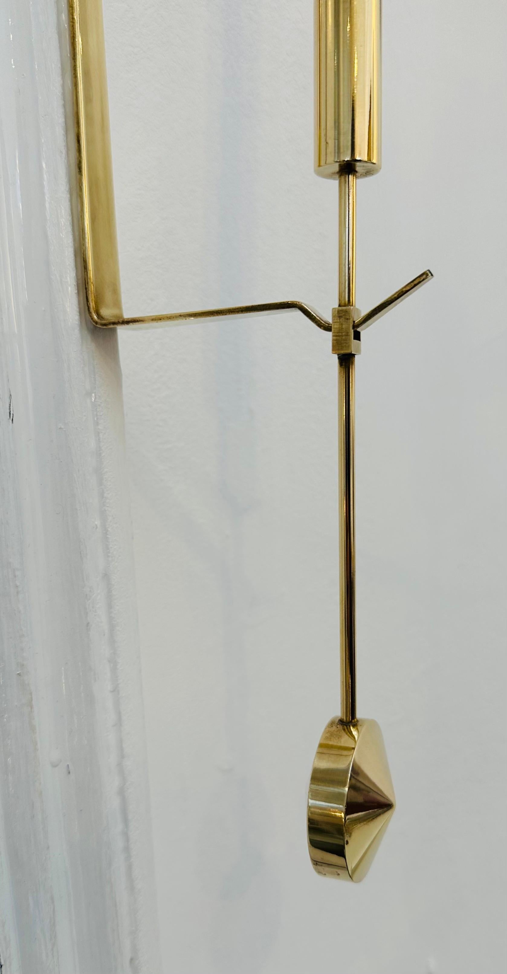 1950s Swedish Brass Wall Candle Holders by Pierre Forsell for Skultuna, No 71 For Sale 5