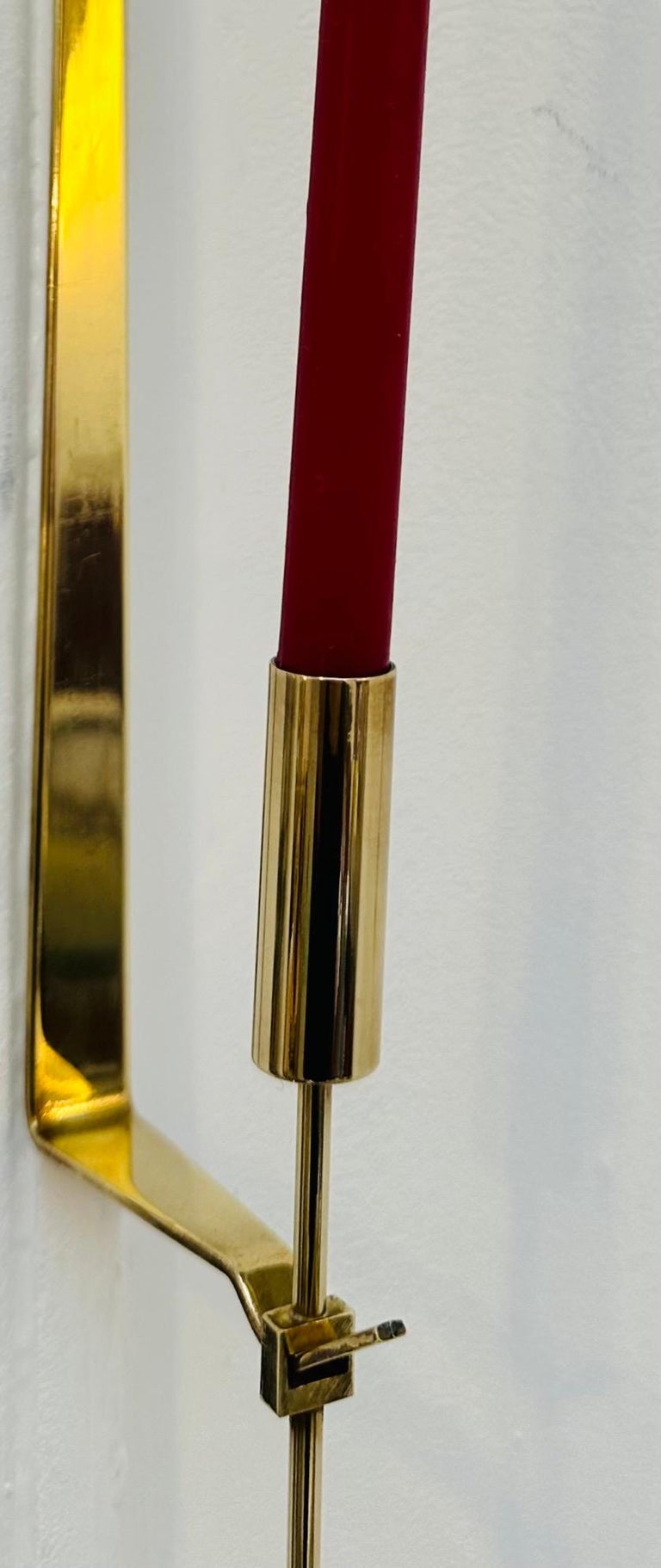 1950s Swedish Brass Wall Candle Holders by Pierre Forsell for Skultuna