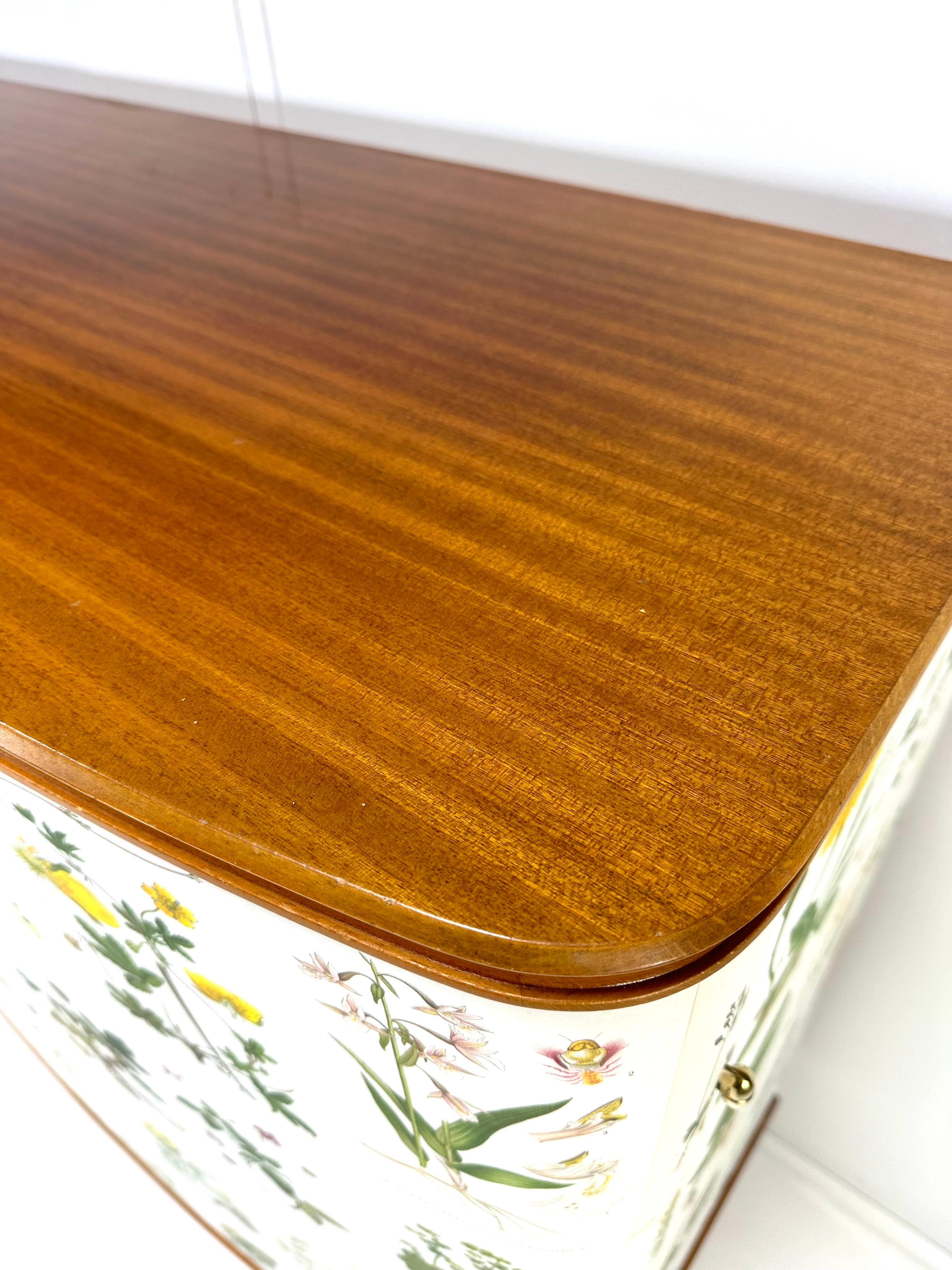1950’s Swedish Cabinet With Nordens Flora Illustrations 5