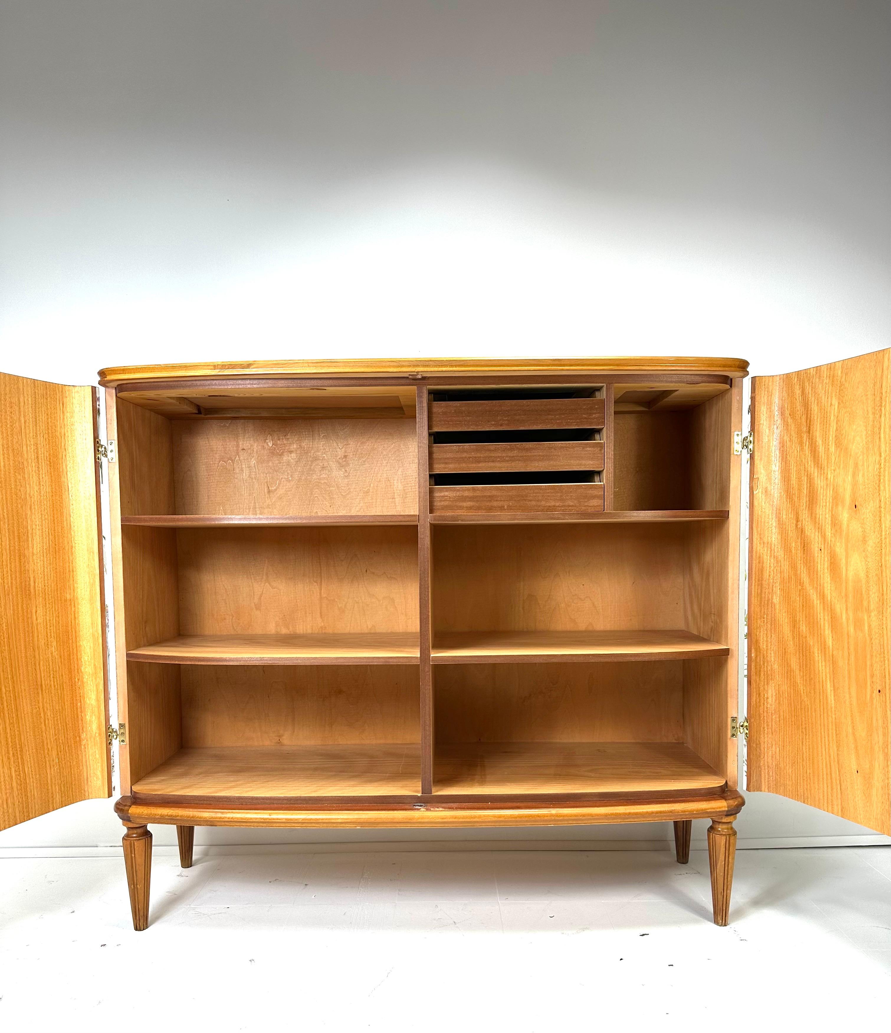 1950’s Swedish Cabinet With Nordens Flora Illustrations In Good Condition In Turners Falls, MA