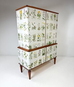 1950’s Swedish Cabinet With Nordens Flora Illustrations