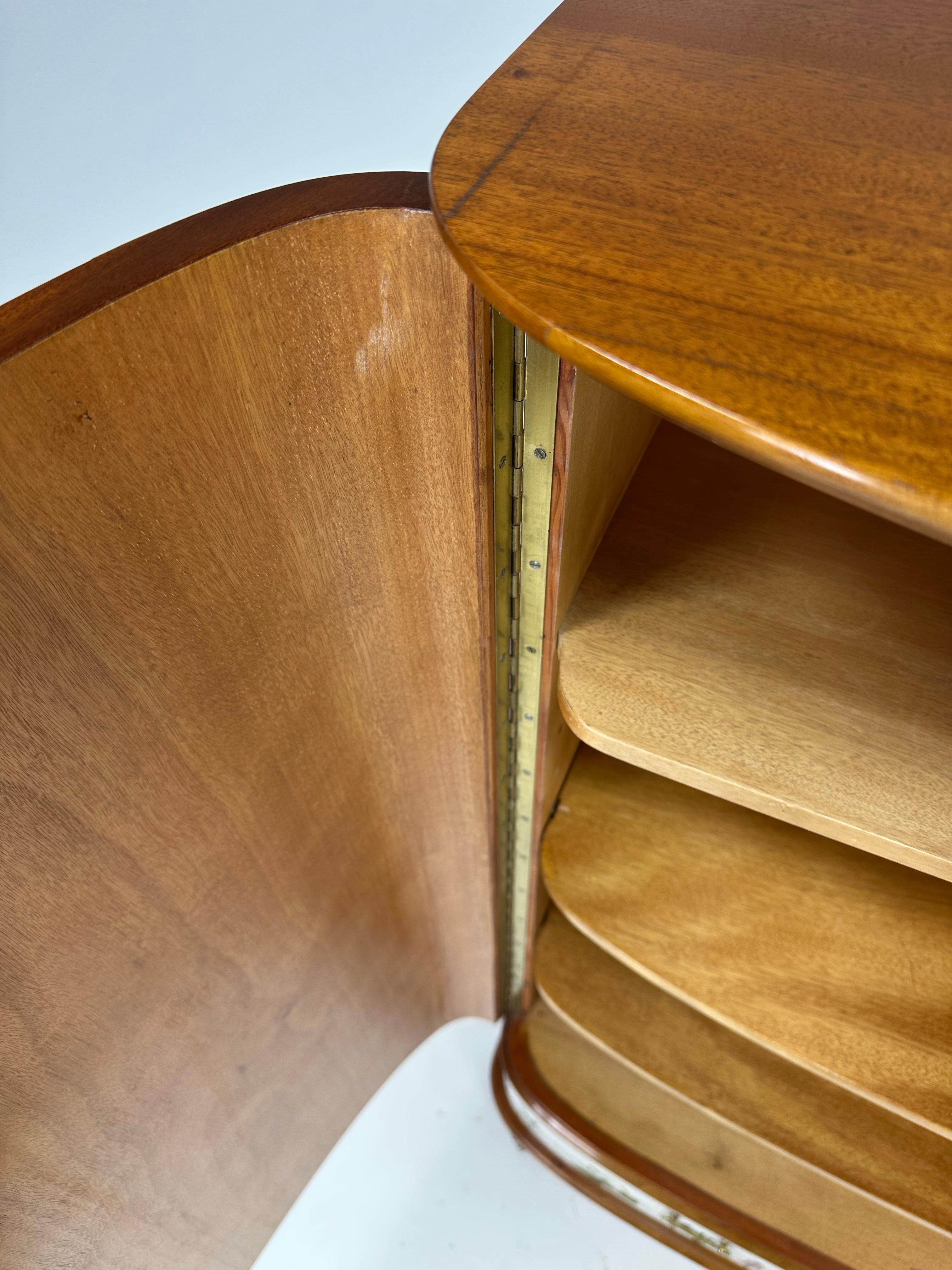 Mahogany 1950’s Swedish Cabinet With Nordens Flora Illustrations For Sale