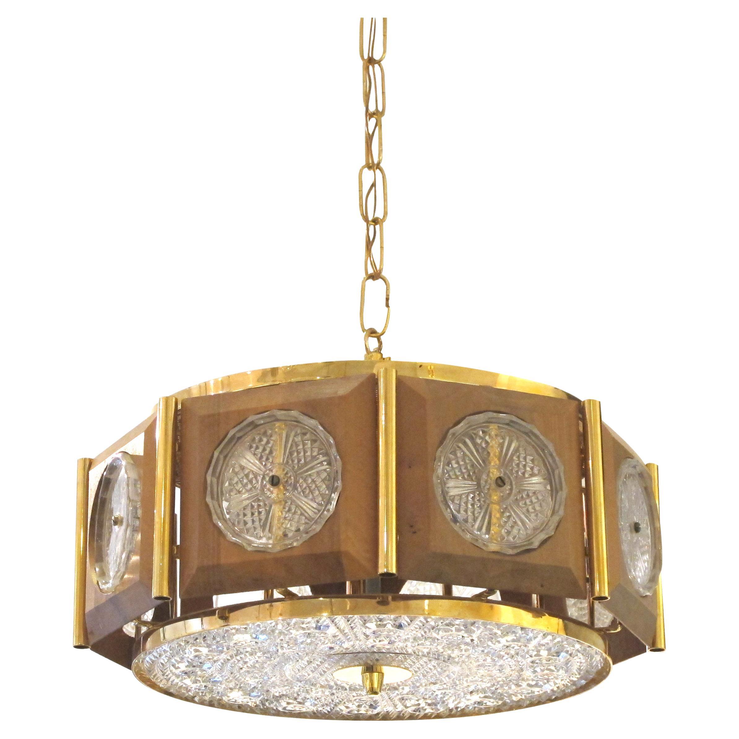 Golden Quartz Beaded Circular Ceiling Light at 1stDibs