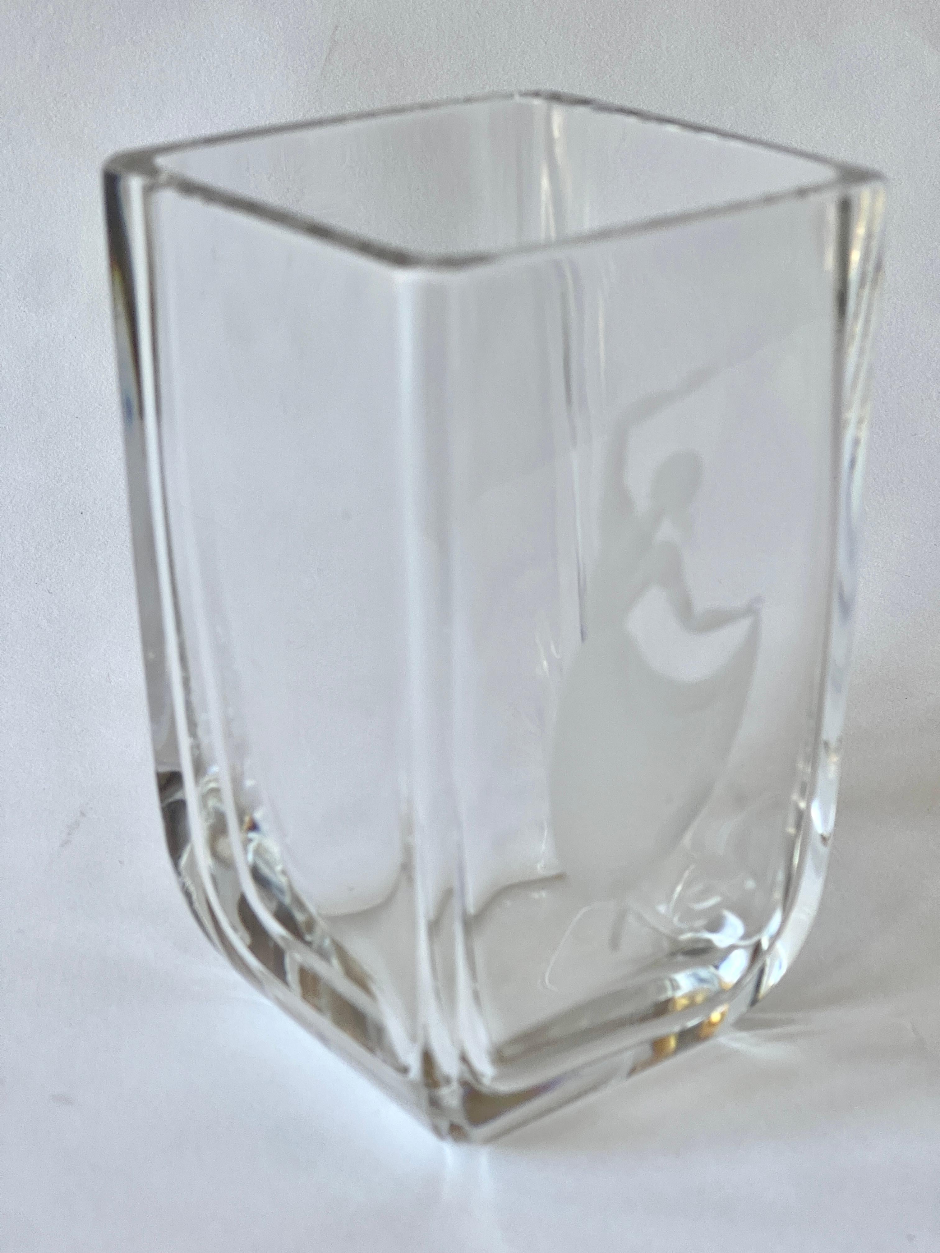 Vaso in vetro con incisione Swedish Dancing Lady degli anni '50 in vendita 1