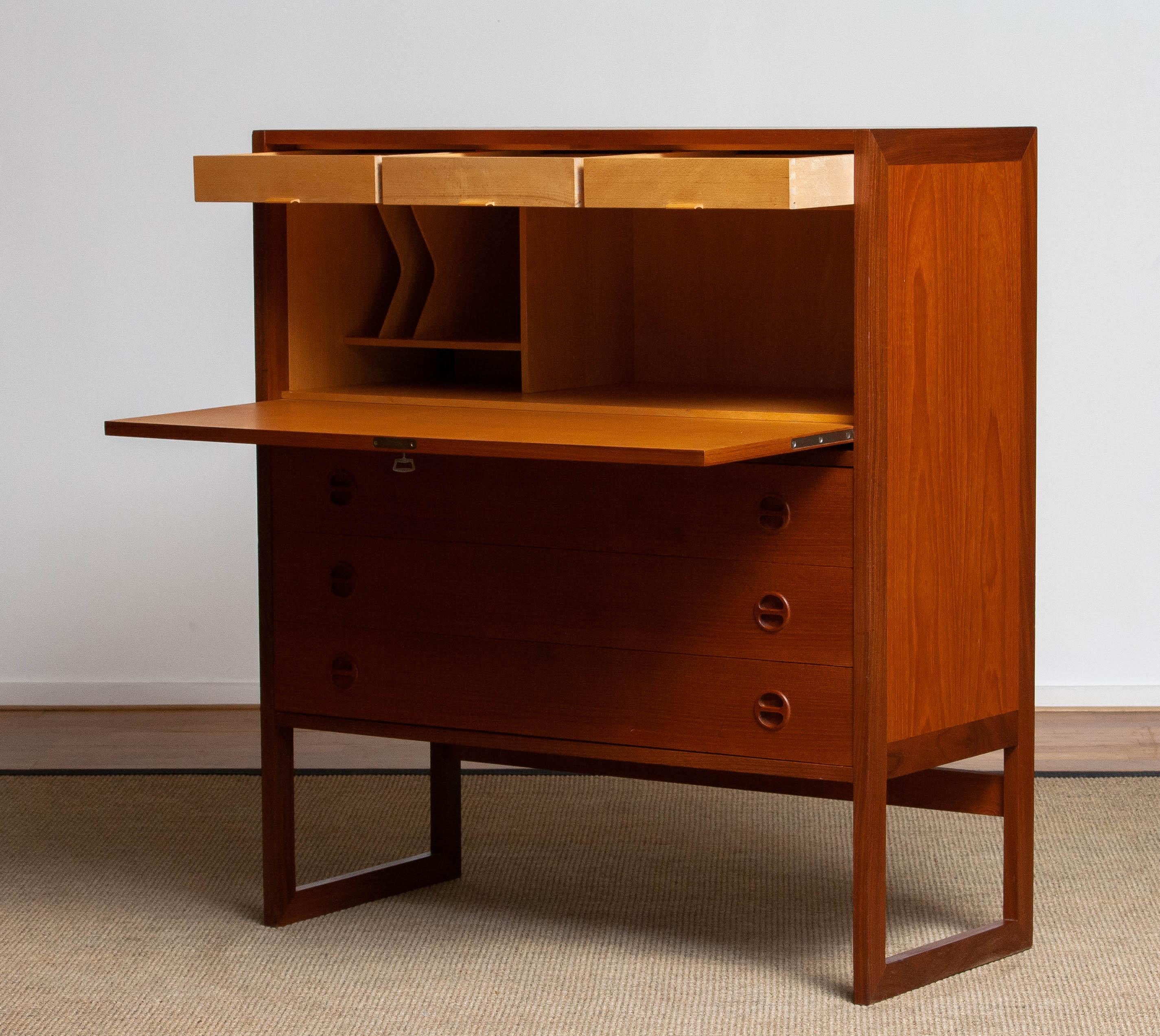 1950's Swedish Desk / Secretaire / Vanity in Teak and Oak by Arne Wahl Iversen 1