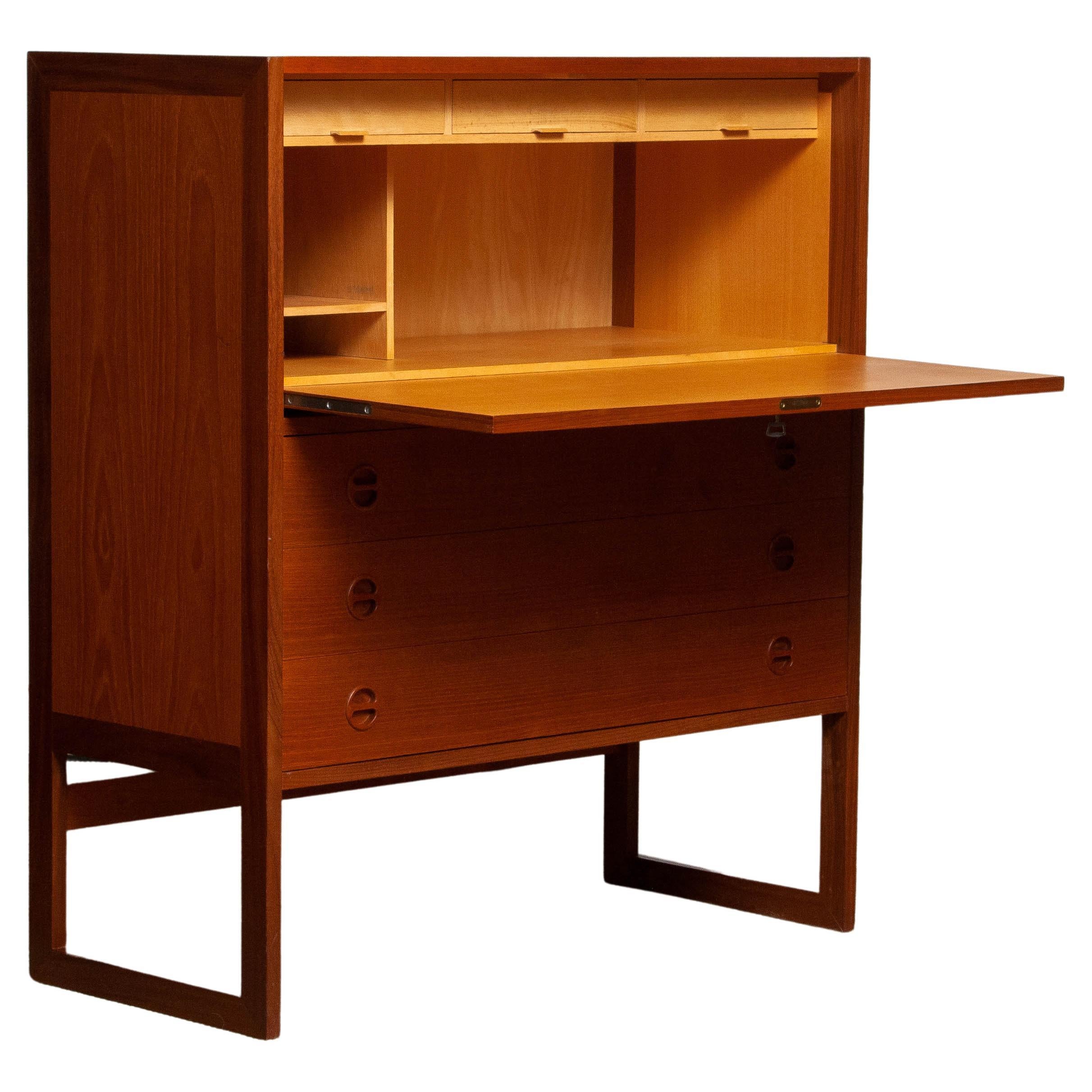 1950's Swedish Desk / Secretaire / Vanity in Teak and Oak by Arne Wahl Iversen