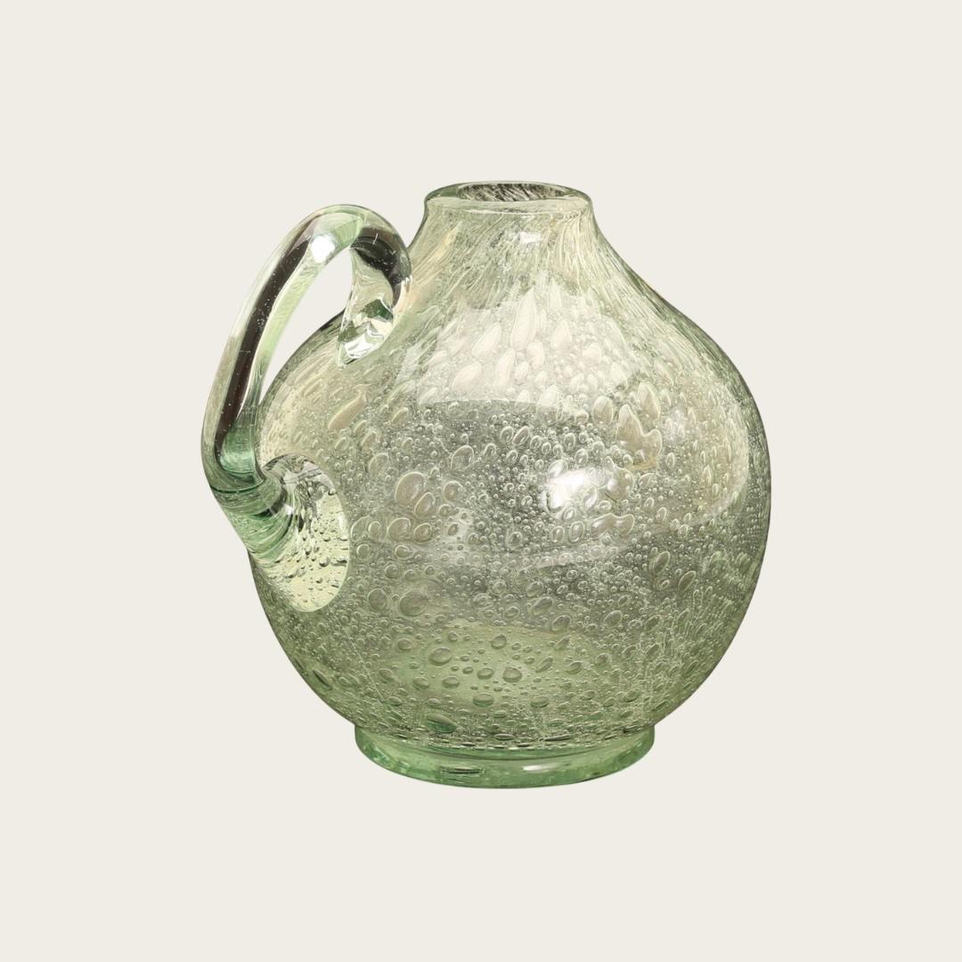 1950s Swedish Handblown Seafoam Glass Pitcher by Ture Berglund In Good Condition For Sale In Brooklyn, NY