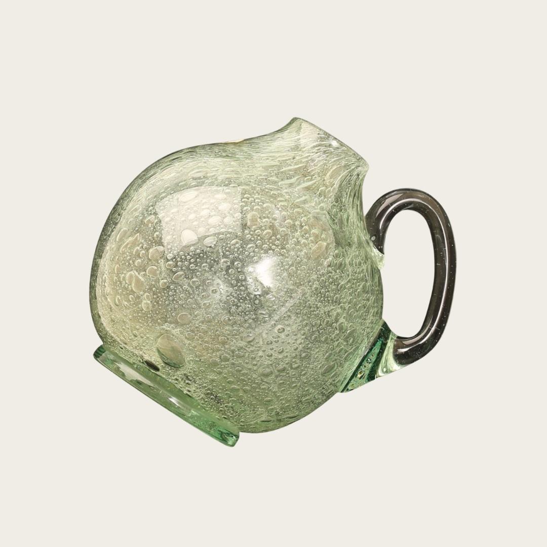 Mid-20th Century 1950s Swedish Handblown Seafoam Glass Pitcher by Ture Berglund For Sale