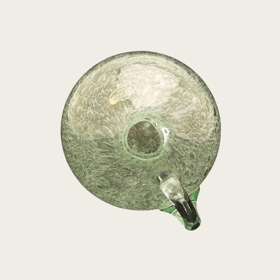 Blown Glass 1950s Swedish Handblown Seafoam Glass Pitcher by Ture Berglund For Sale