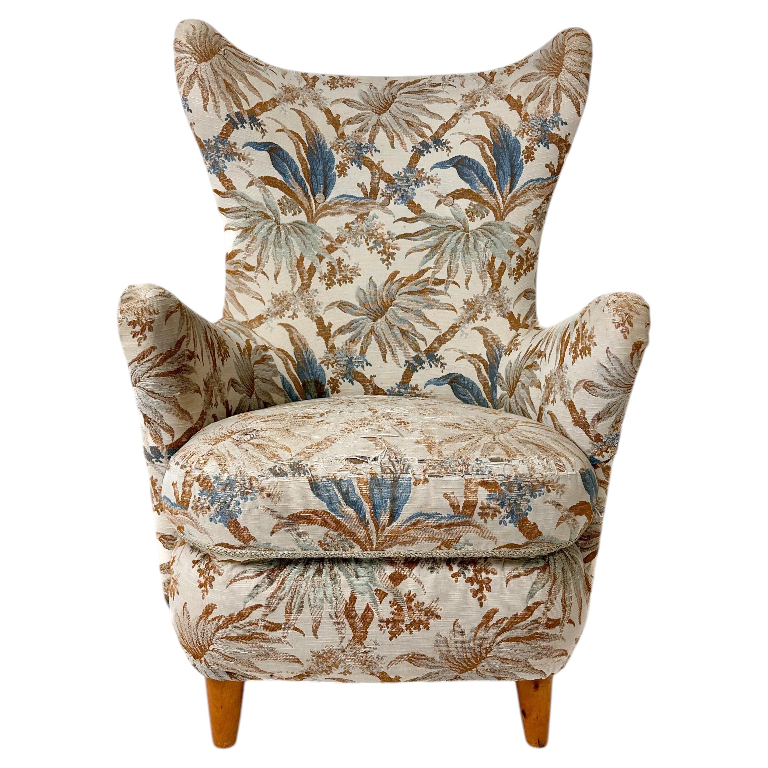 1950's Swedish High Back Lounge Chair