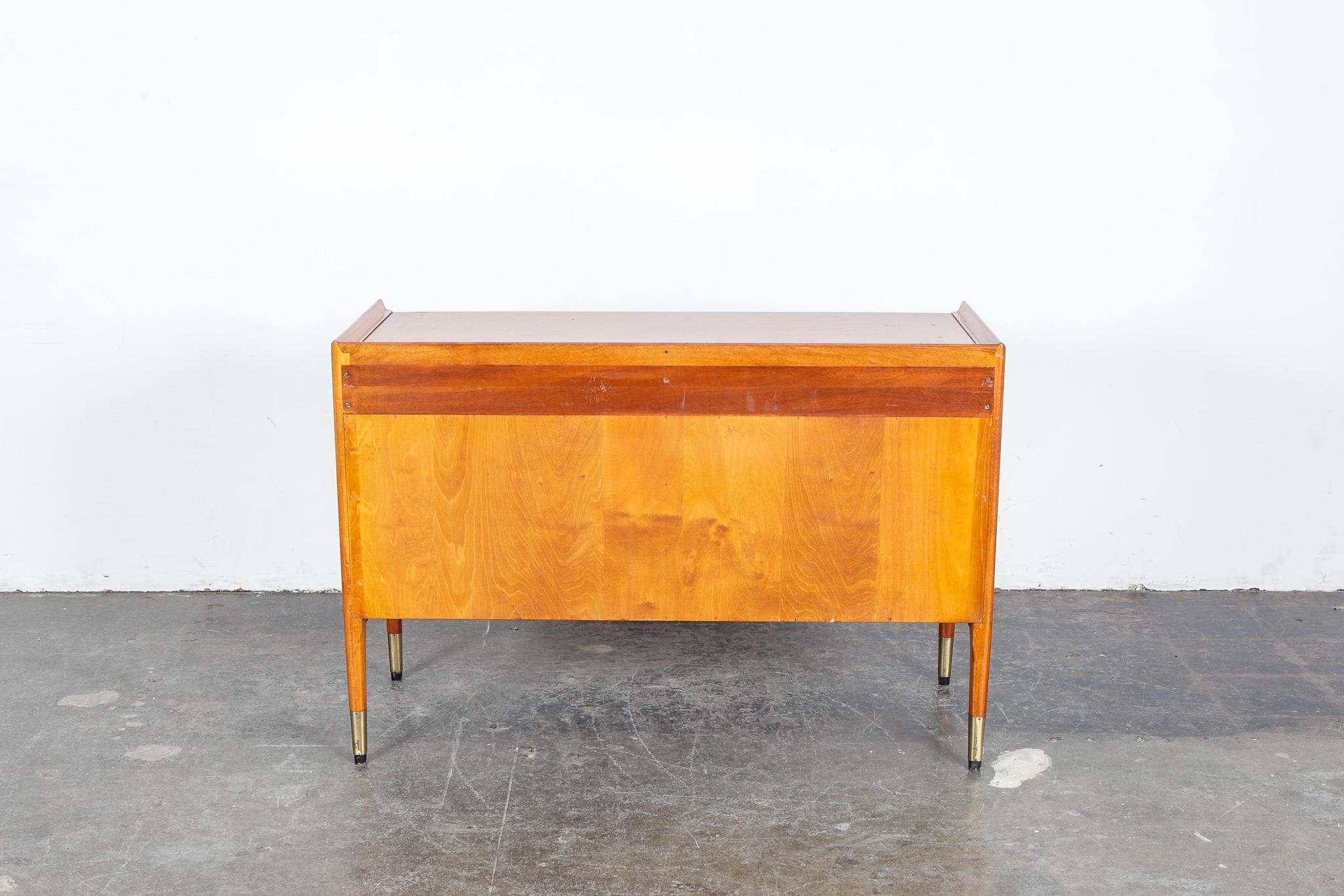 Mid-20th Century 1950s Swedish Mahogany and Beech Cabinet with Drawers