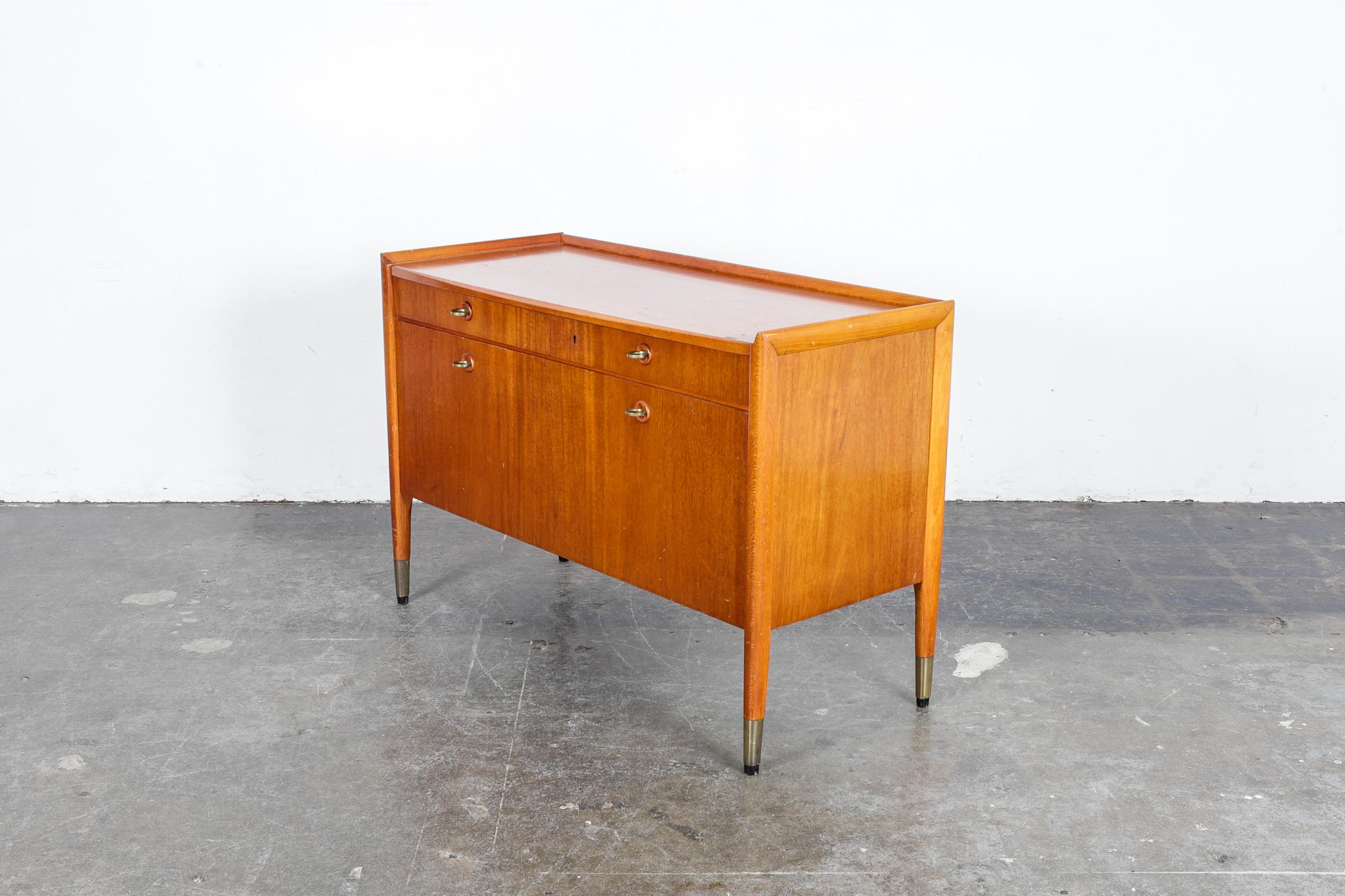 1950s Swedish Mahogany and Beech Cabinet with Drawers 2