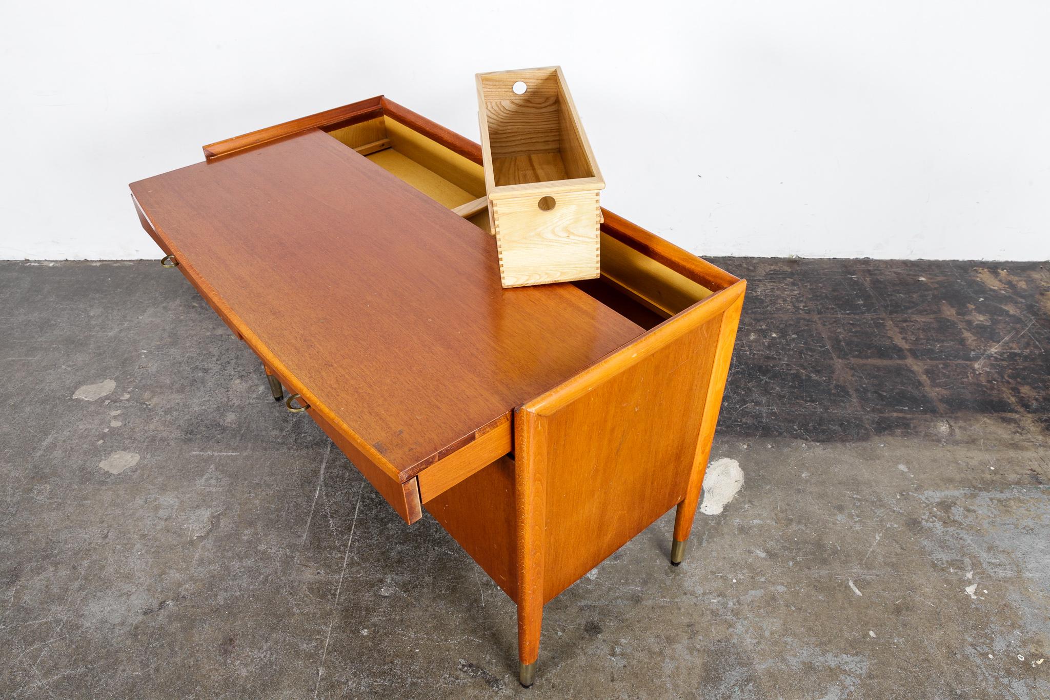 1950s Swedish Mahogany and Beech Cabinet with Drawers 4