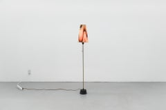 1950s Swedish Mid-Century Floor Lamp by Luco with Psychedelic schade