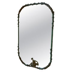 Espejo de pared sueco moderno de los años 50, de metal verde