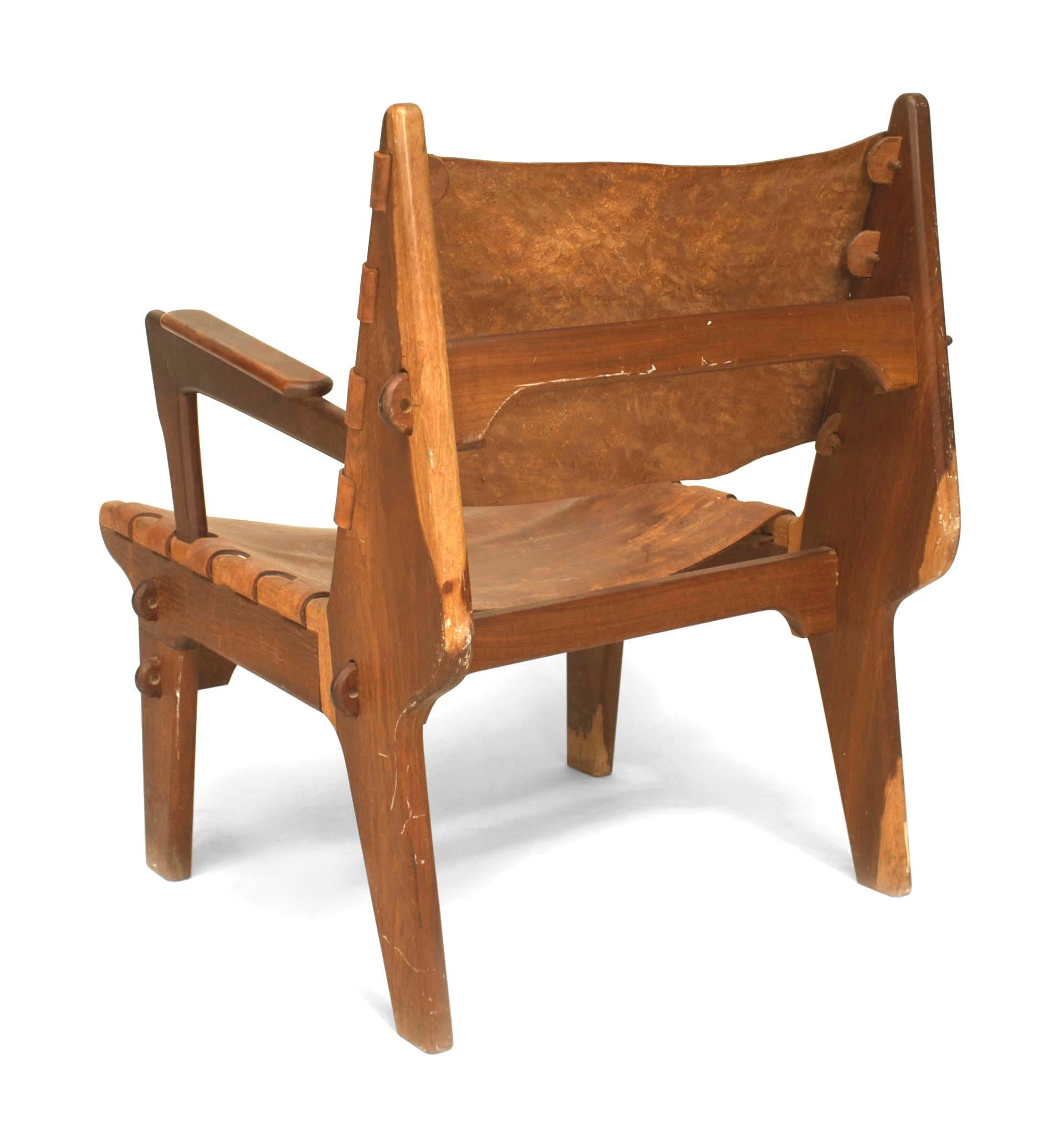 Post-War Teak Modernist Arm Chair In Good Condition For Sale In New York, NY