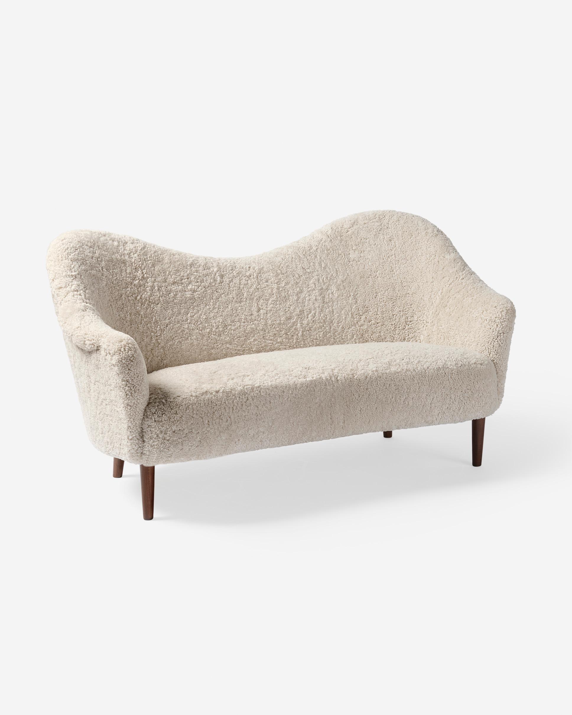 Scandinavo moderno Divano Samspel in pelle di pecora svedese del 1950 di Carl Malmsten in vendita