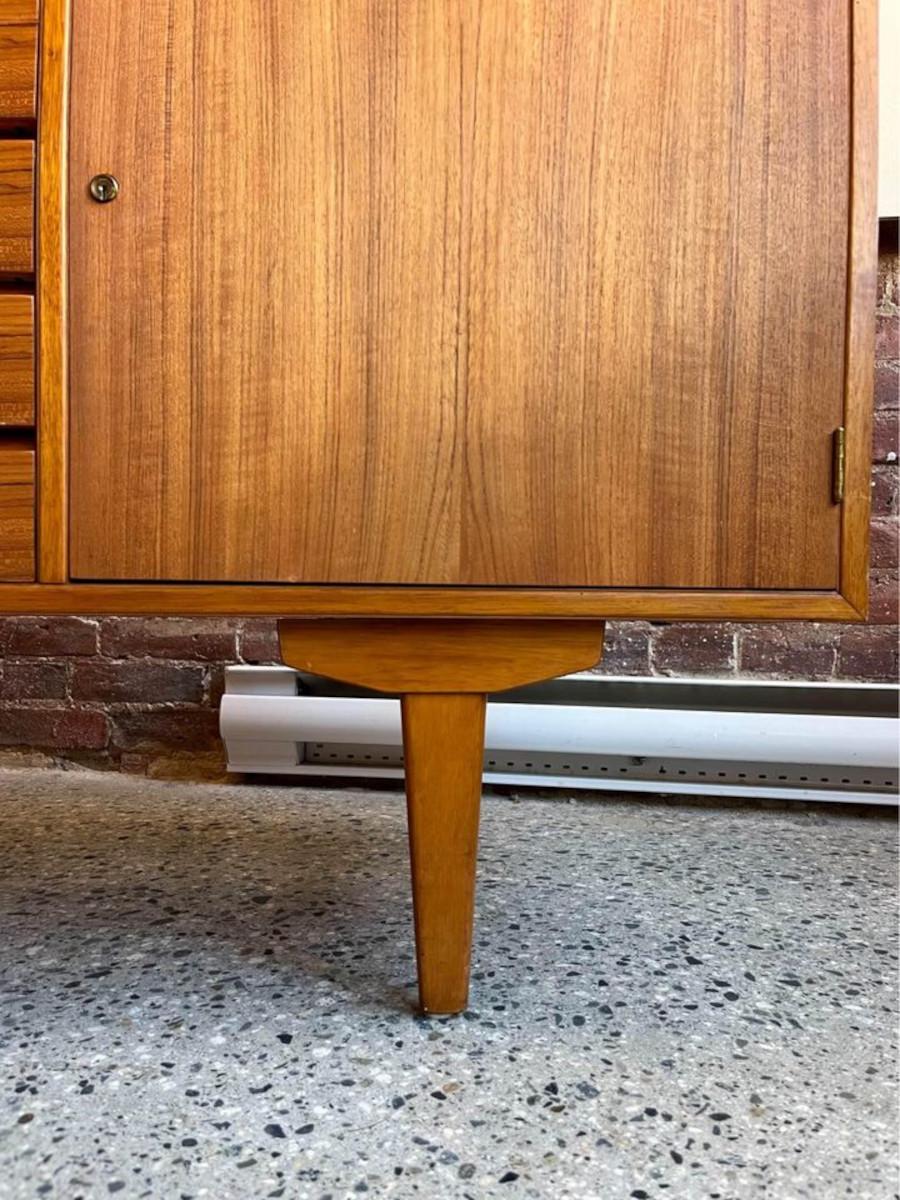 1950s Swedish Teak and Beech Credenza For Sale 5