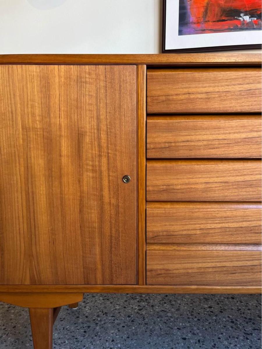 Mid-20th Century 1950s Swedish Teak and Beech Credenza For Sale