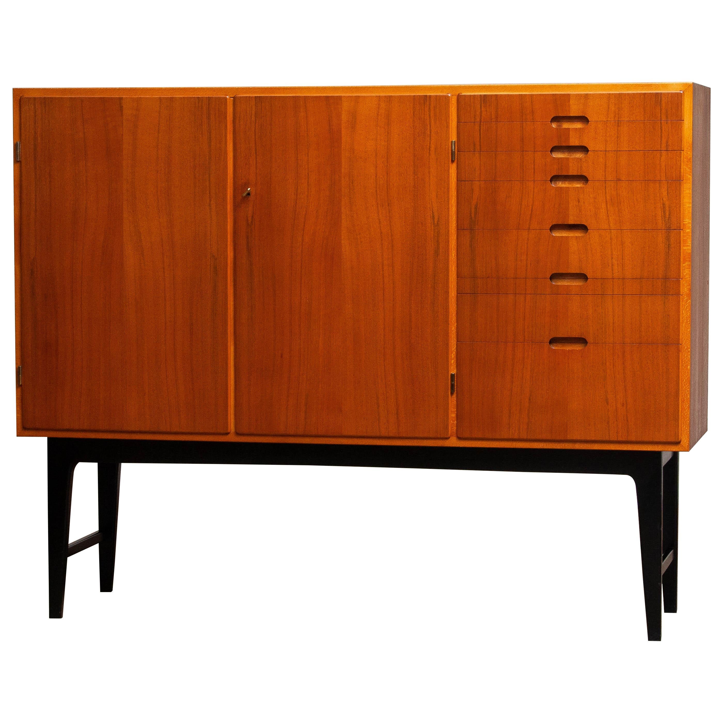 Mid-Century Modern 1950s Swedish Teak / Beech Buffet Cabinet / Credenzas by Kurt Karlsson for Tibro