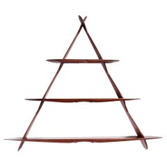 Vintage 1950s Swedish Triangular Three-Tiered Shelf