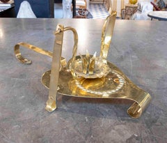 1950s Swiss Brass Heart-shaped Wall Sconce with Candle Holder