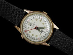 1950's SWISS DATE-O-GRAPH Vintage Mens Triple Date Calendar - 18K Gold Plated