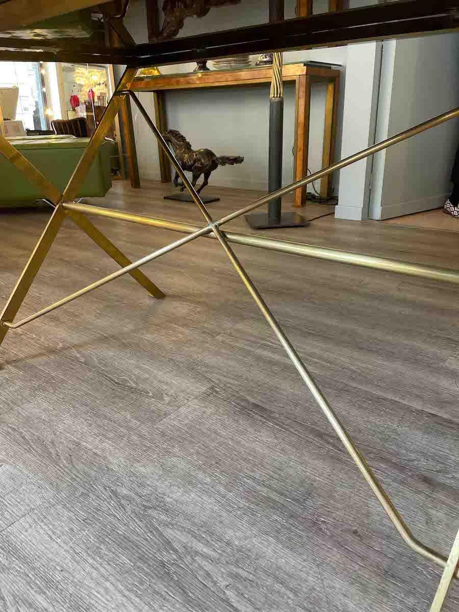1950s T3 by Luigi Caccia Dominioni Wood and Brass Table  For Sale 3