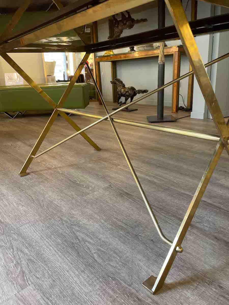 1950s T3 by Luigi Caccia Dominioni Wood and Brass Table  For Sale 4