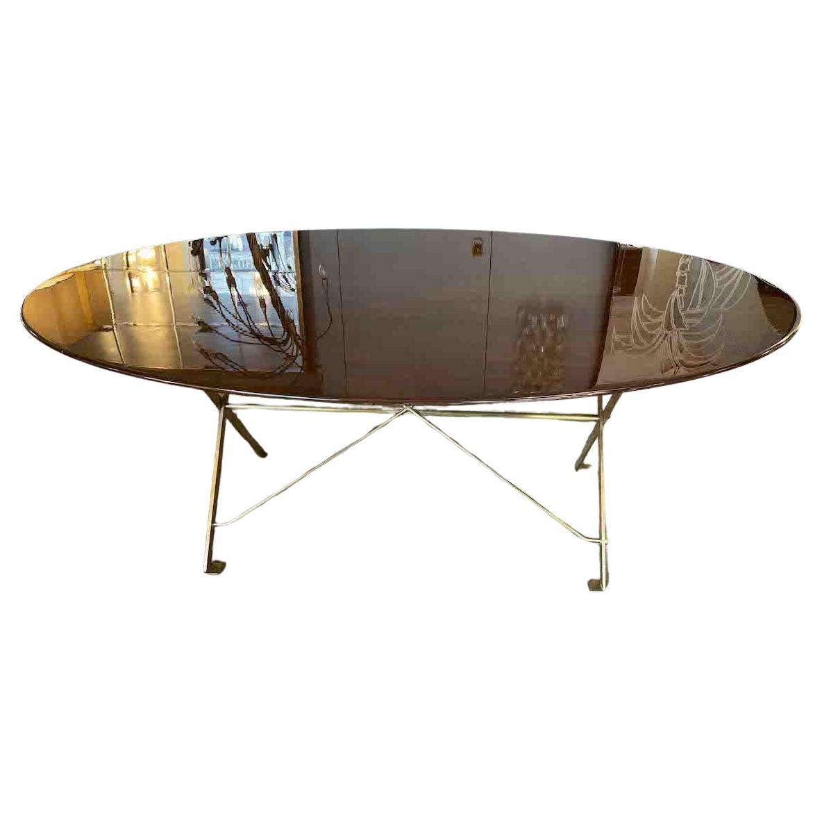 1950s T3 by Luigi Caccia Dominioni Wood and Brass Table 