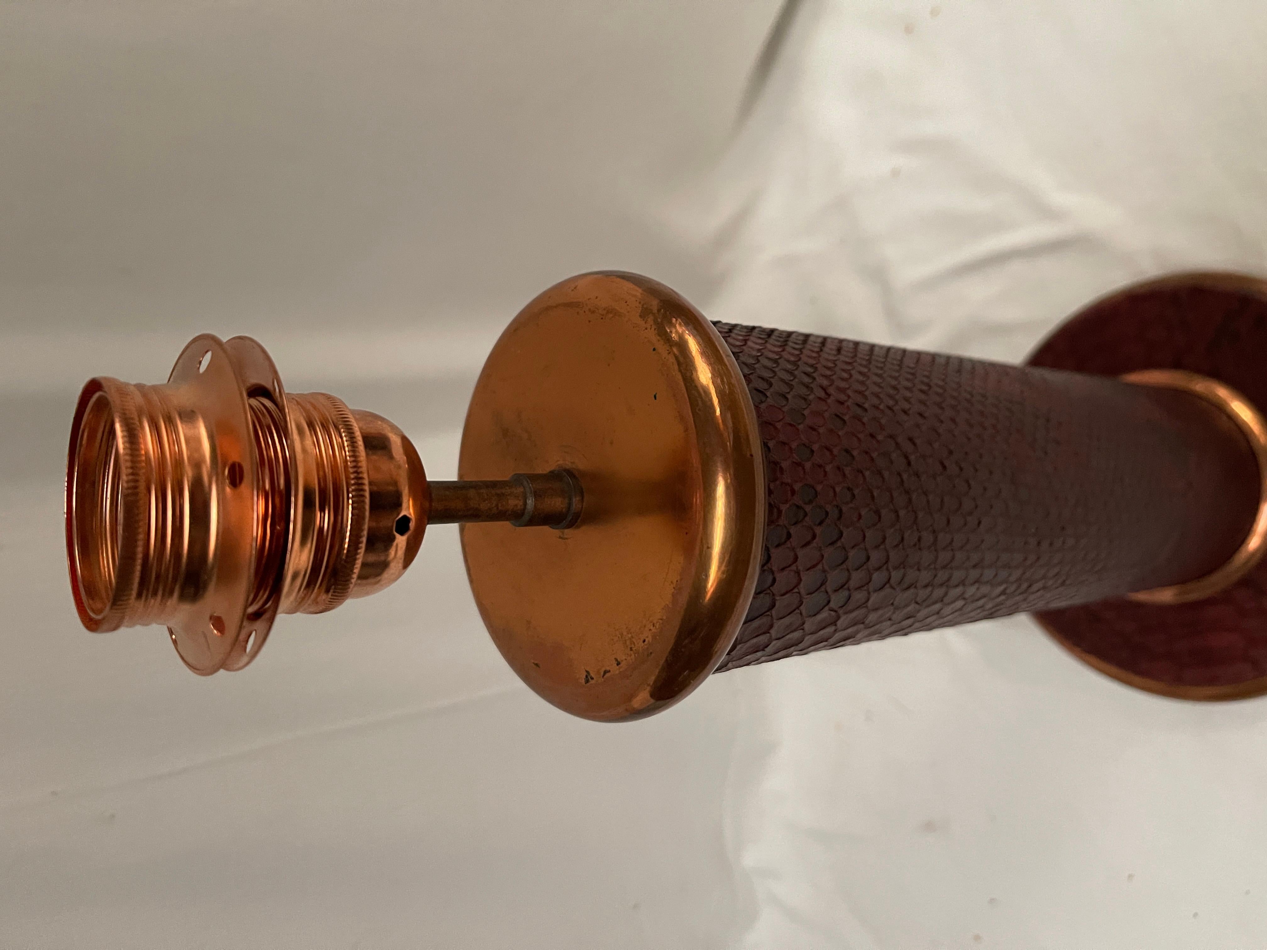 Mid-20th Century 1950's table lamp covered with python skin attributed to Hermès For Sale