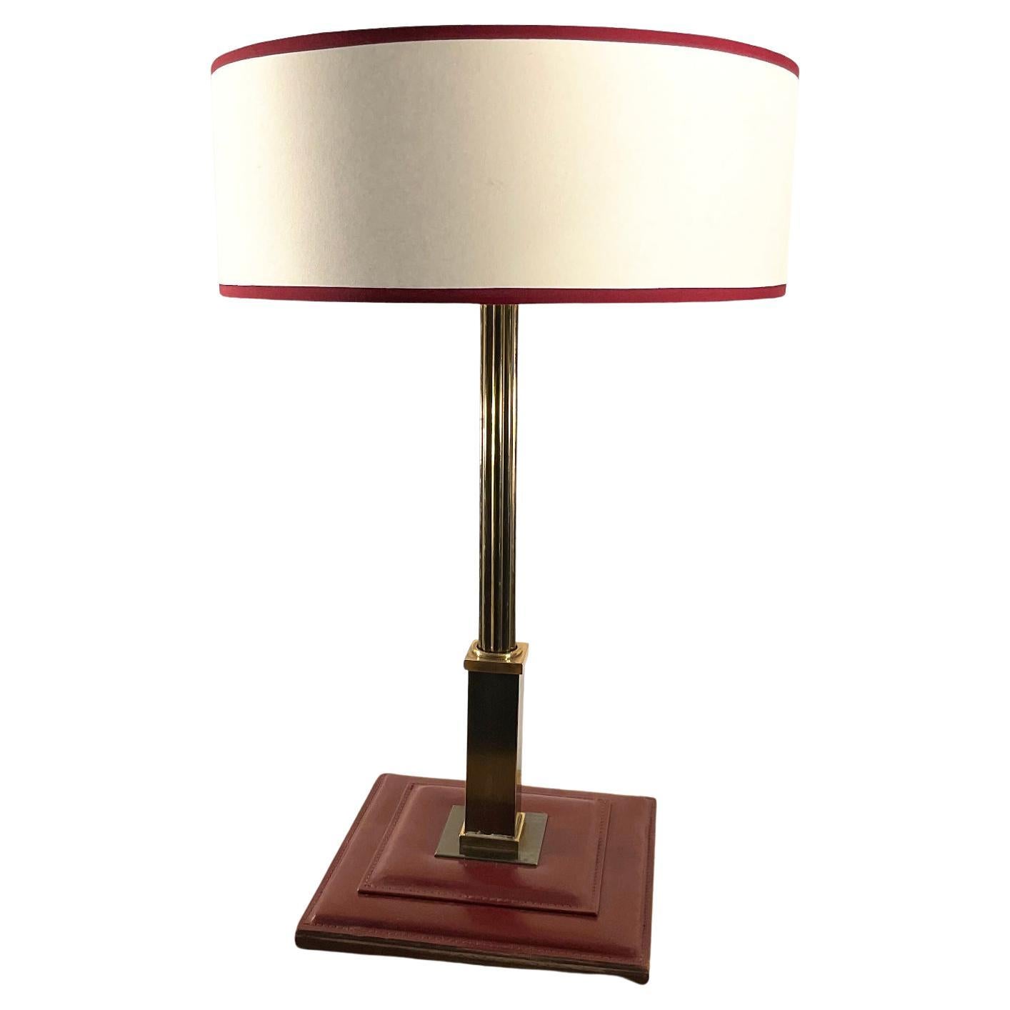 Pair of Red Enamel and Brass Tripod Table Lamp, French, 1950s For Sale at  1stDibs