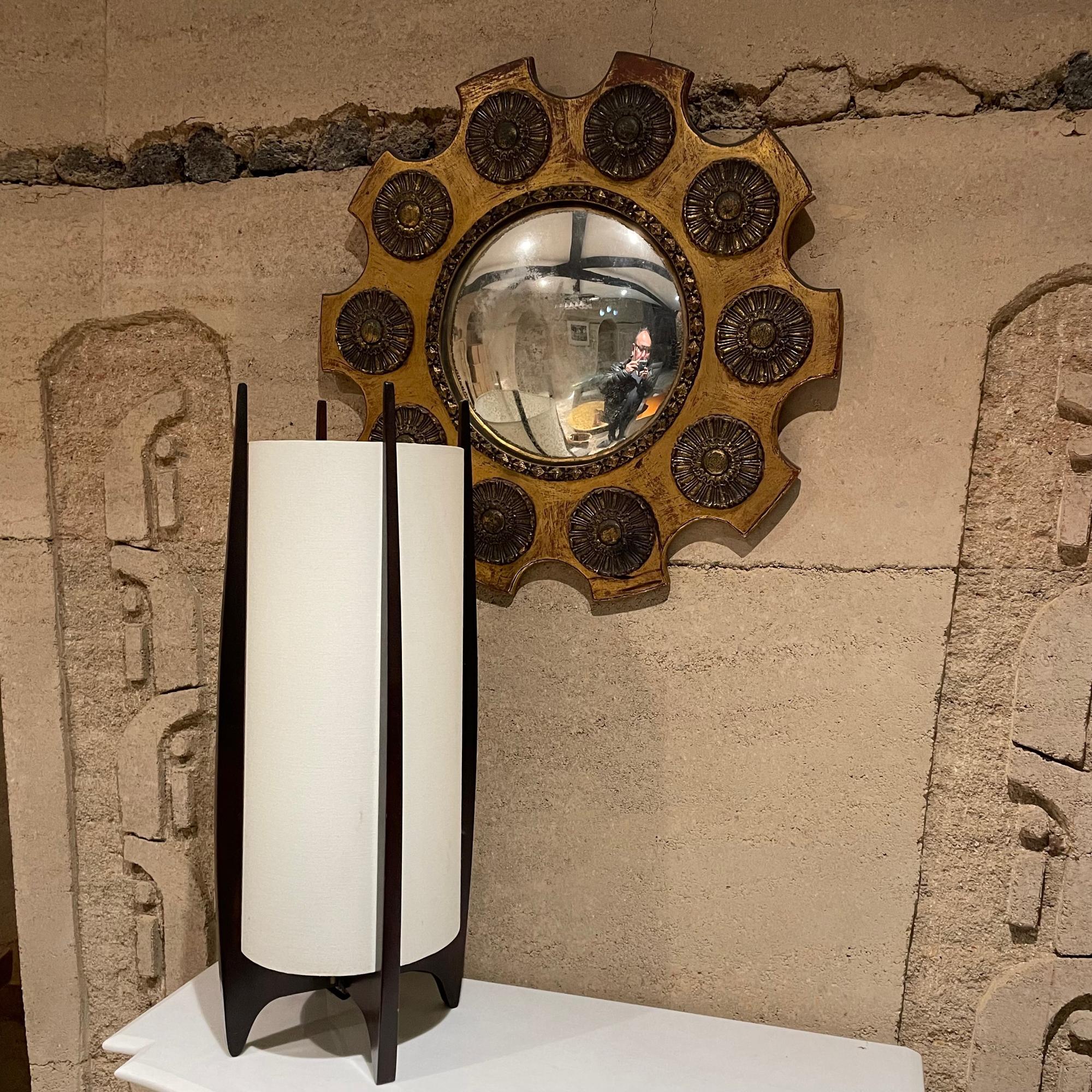 Mid-Century Modern 1950s Table Lamp Sculptural Solid Mahogany Mexican Modernism of Escudero