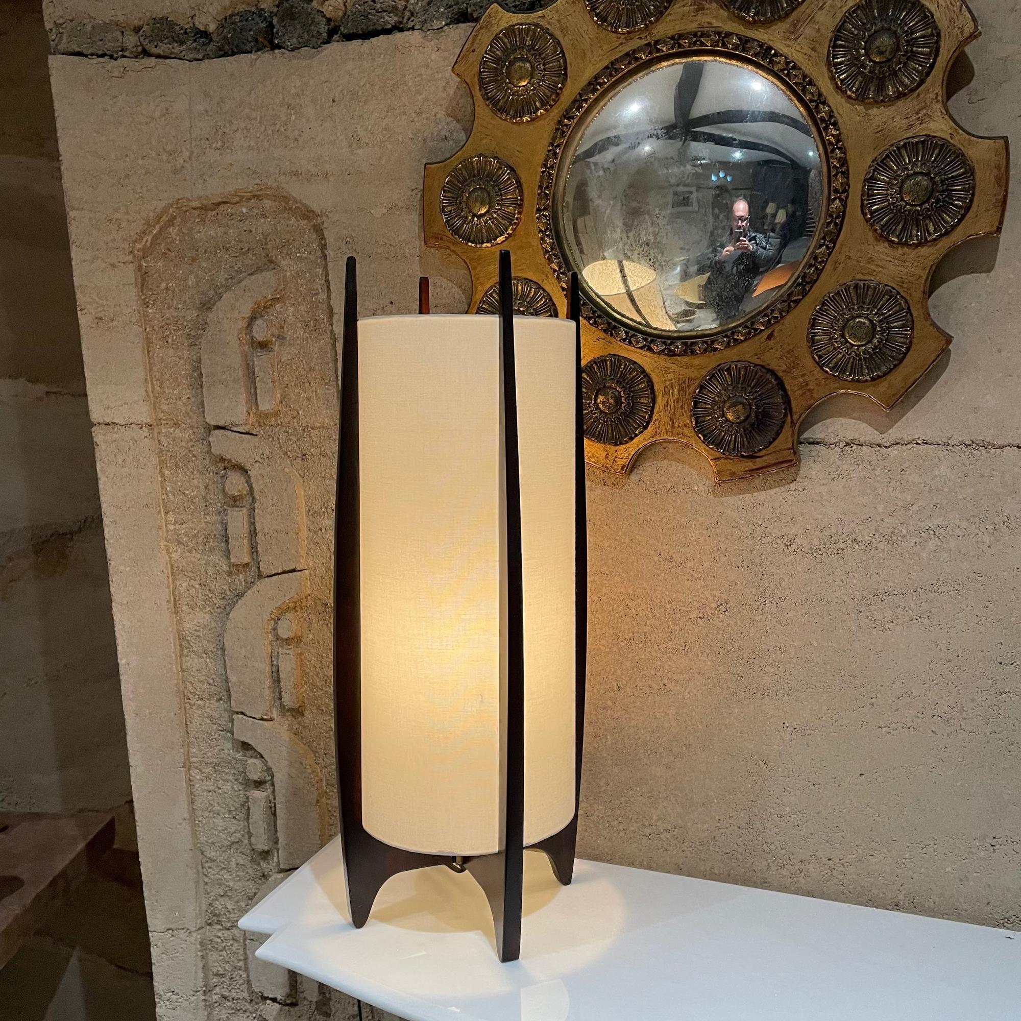 1950s Table Lamp Sculptural Solid Mahogany Mexican Modernism of Escudero 3
