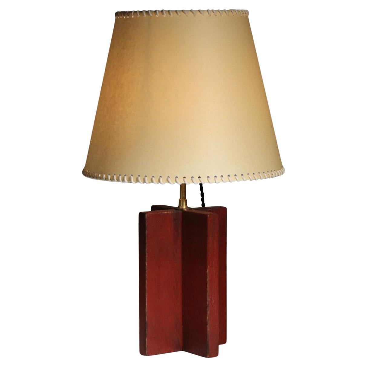 Tischlampe aus den 1950er Jahren, signiert Paris im Stil von Jean Michel Franck