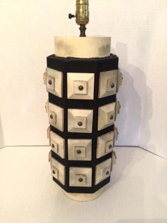 1950s Table Lamp with a Raised Geometric Pattern