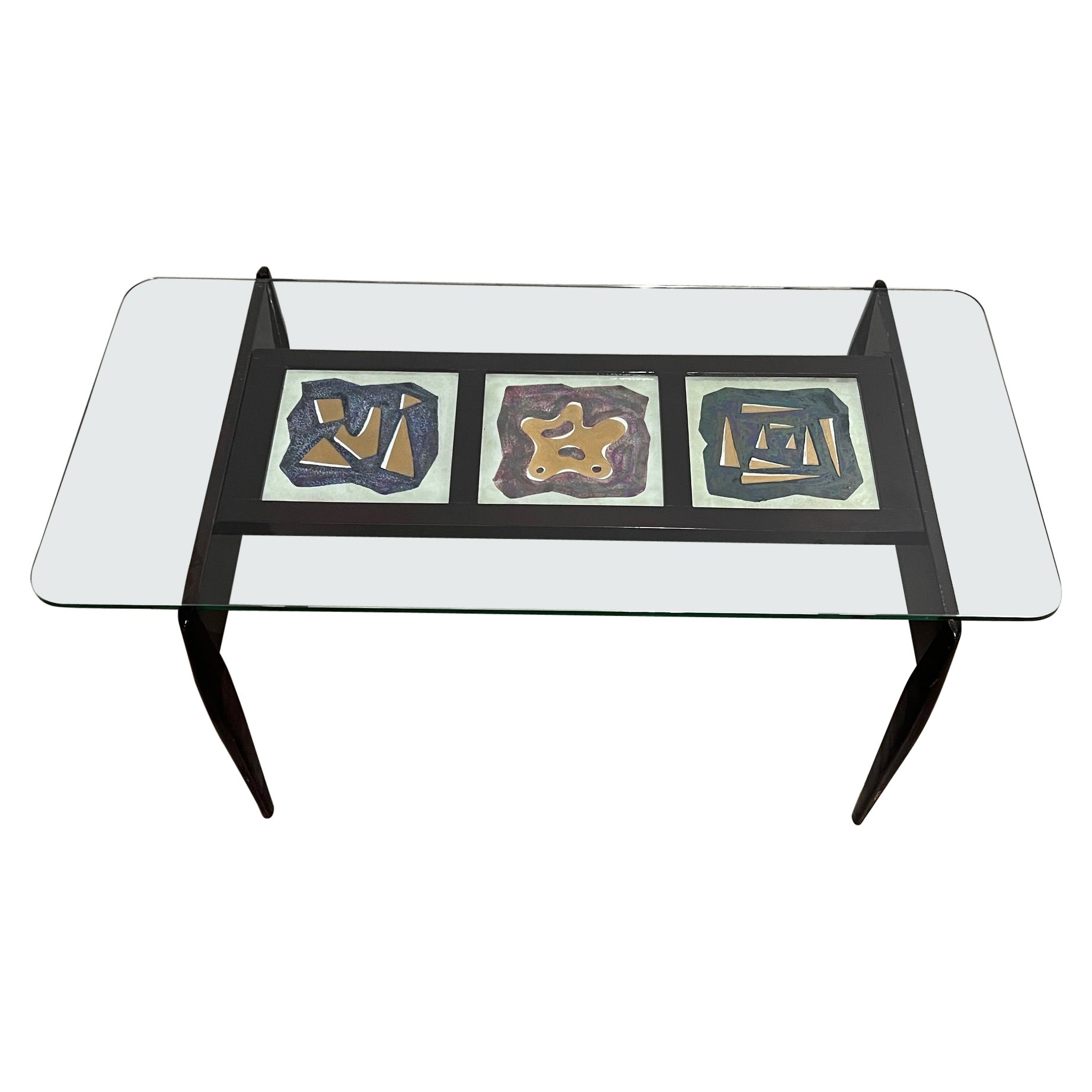 Table des années 1950 avec carreaux de céramique