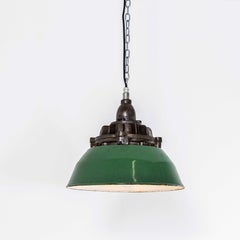1950's Tall 15 Inch Explosion Proof Factory Hanging Light