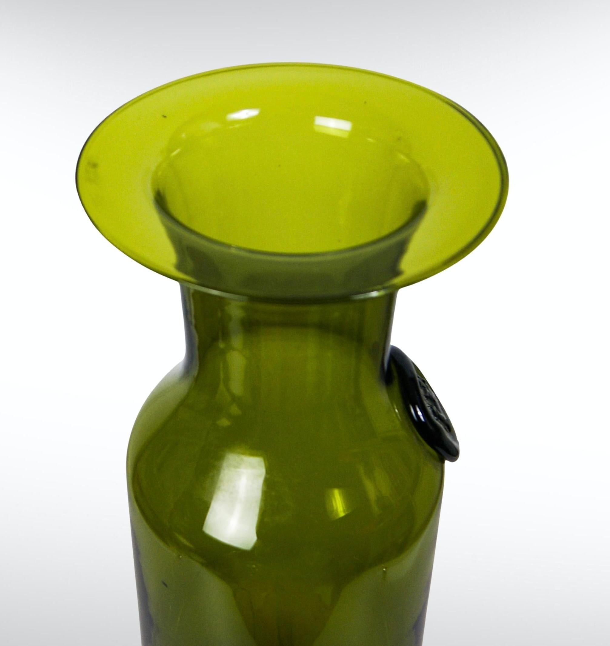 Other 1950s Tall Floor Vase by Jacob E Bang for Holmegaard Denmark For Sale