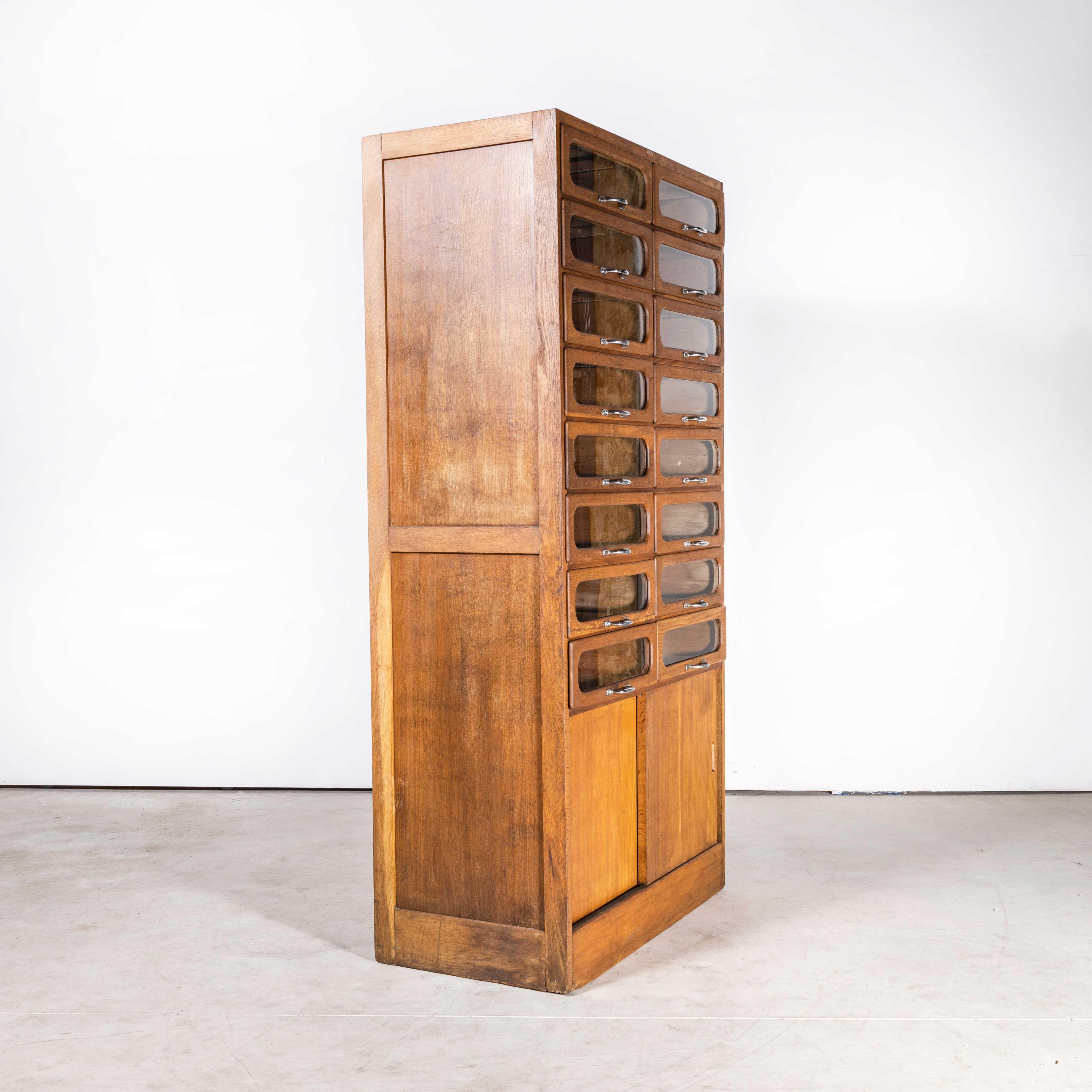 1950s Tall Haberdashery Cabinet – Sixteen Drawer (Model 2525)
1950s Tall Haberdashery Cabinet – Sixteen Drawer. Founded in 1848 as a private cabinetmaker, D. Matthews and Son became a limited company in 1931 and was eventually taken over in 1999.