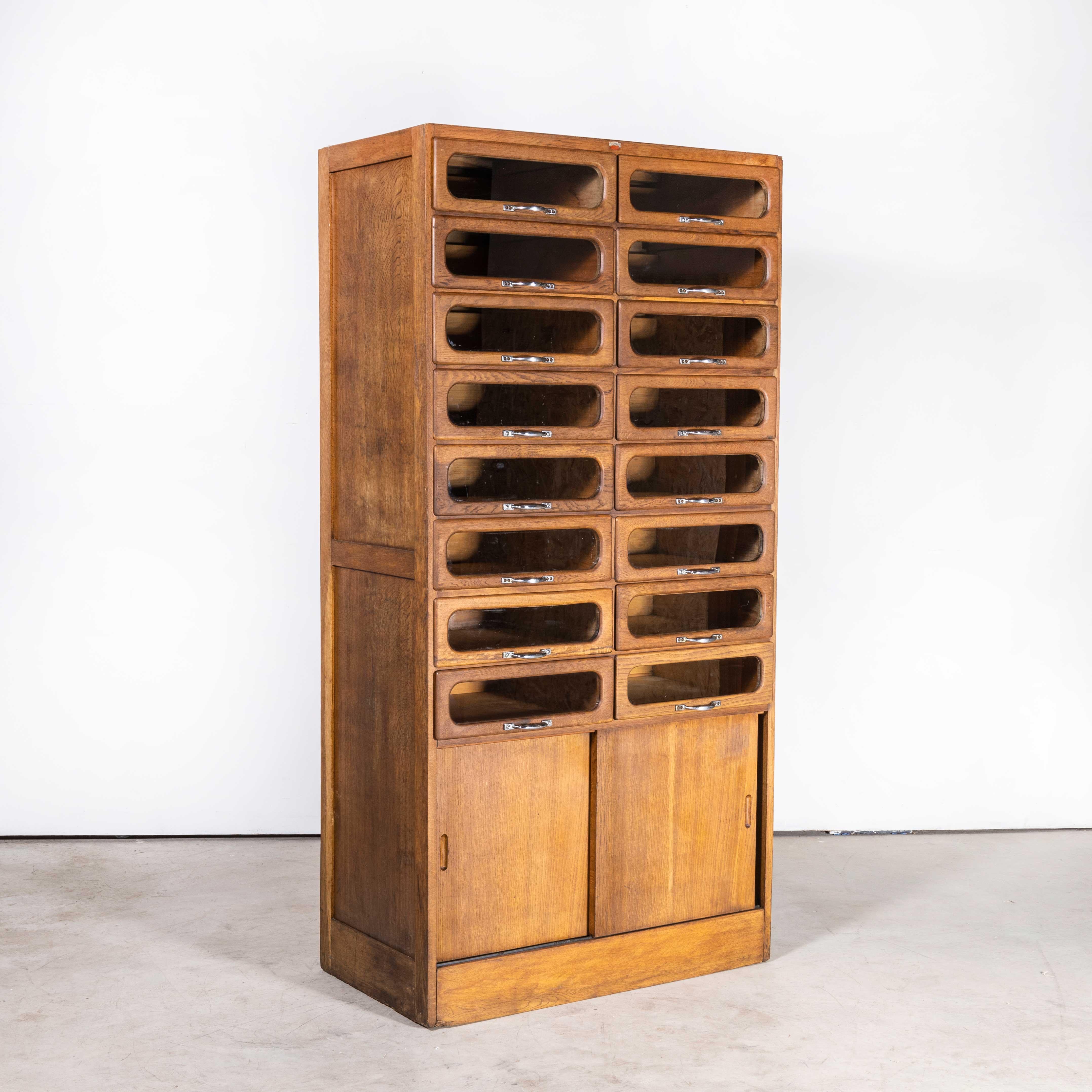 1950s Tall Haberdashery Cabinet - Sixteen Drawer (Model 2525) In Good Condition In Hook, Hampshire
