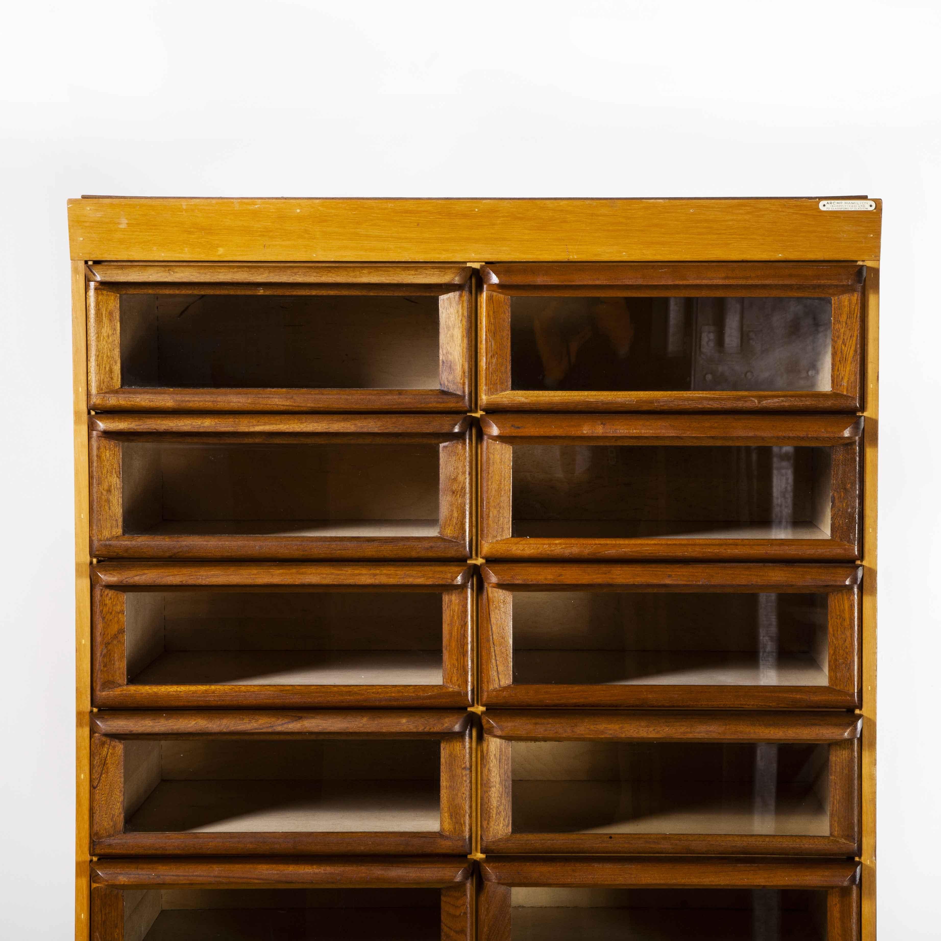 1950’s Tall Haberdashery Shelving Storage Units, Twenty Drawer 'Model 1067.1' In Good Condition In Hook, Hampshire